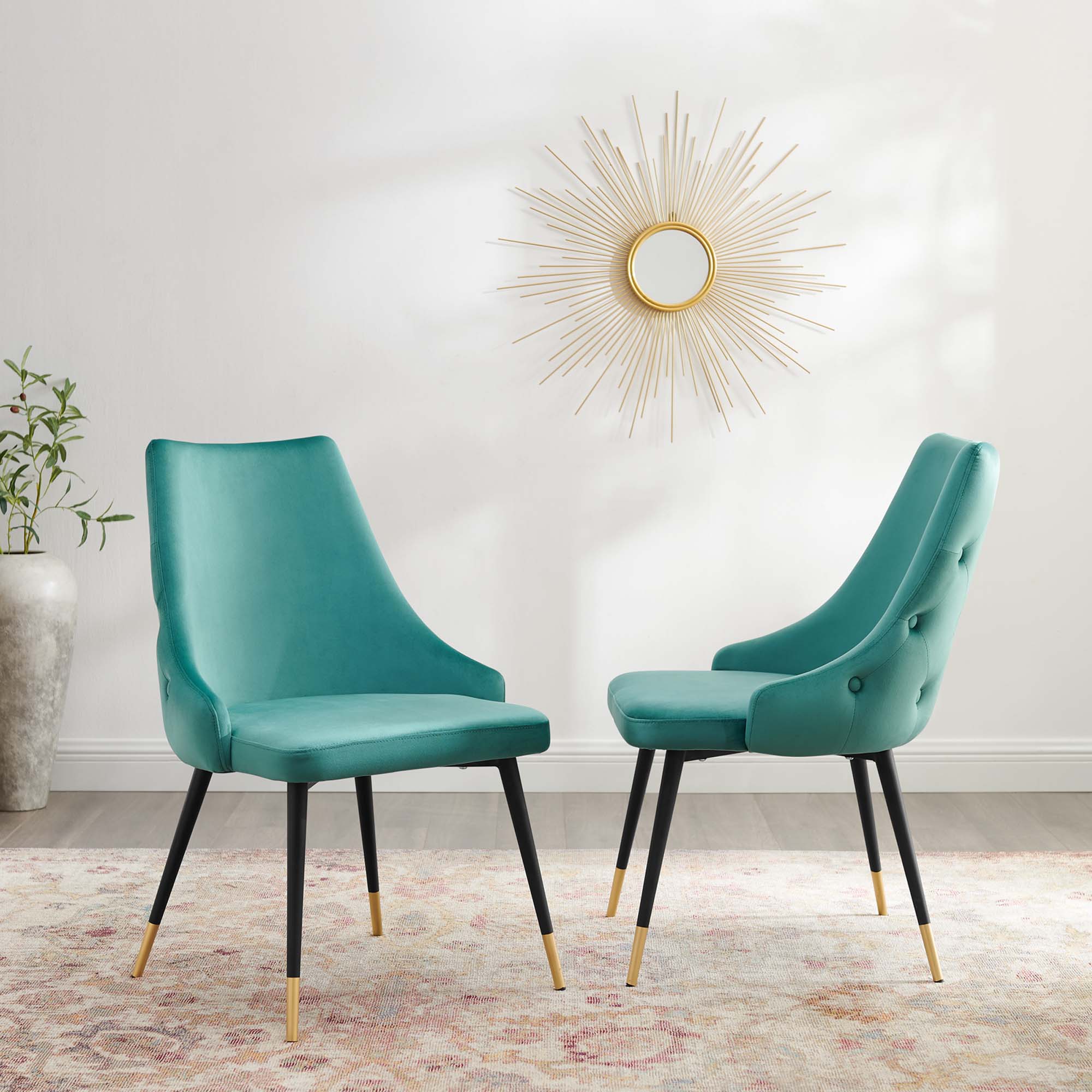 Adorn Dining Side Chair Performance Velvet Set of 2 by Modway