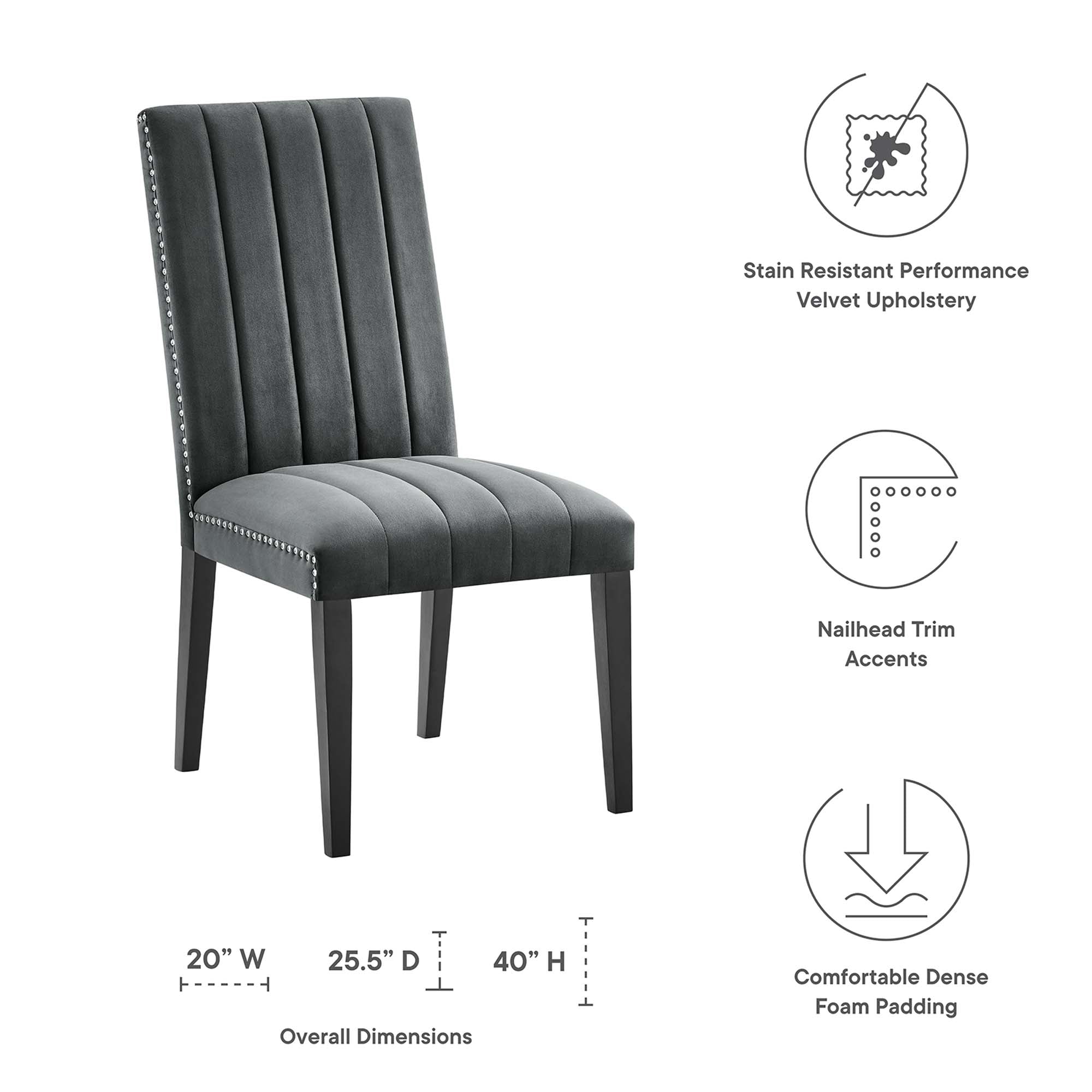 Catalyst Performance Velvet Dining Side Chairs - Set of 2 by Modway