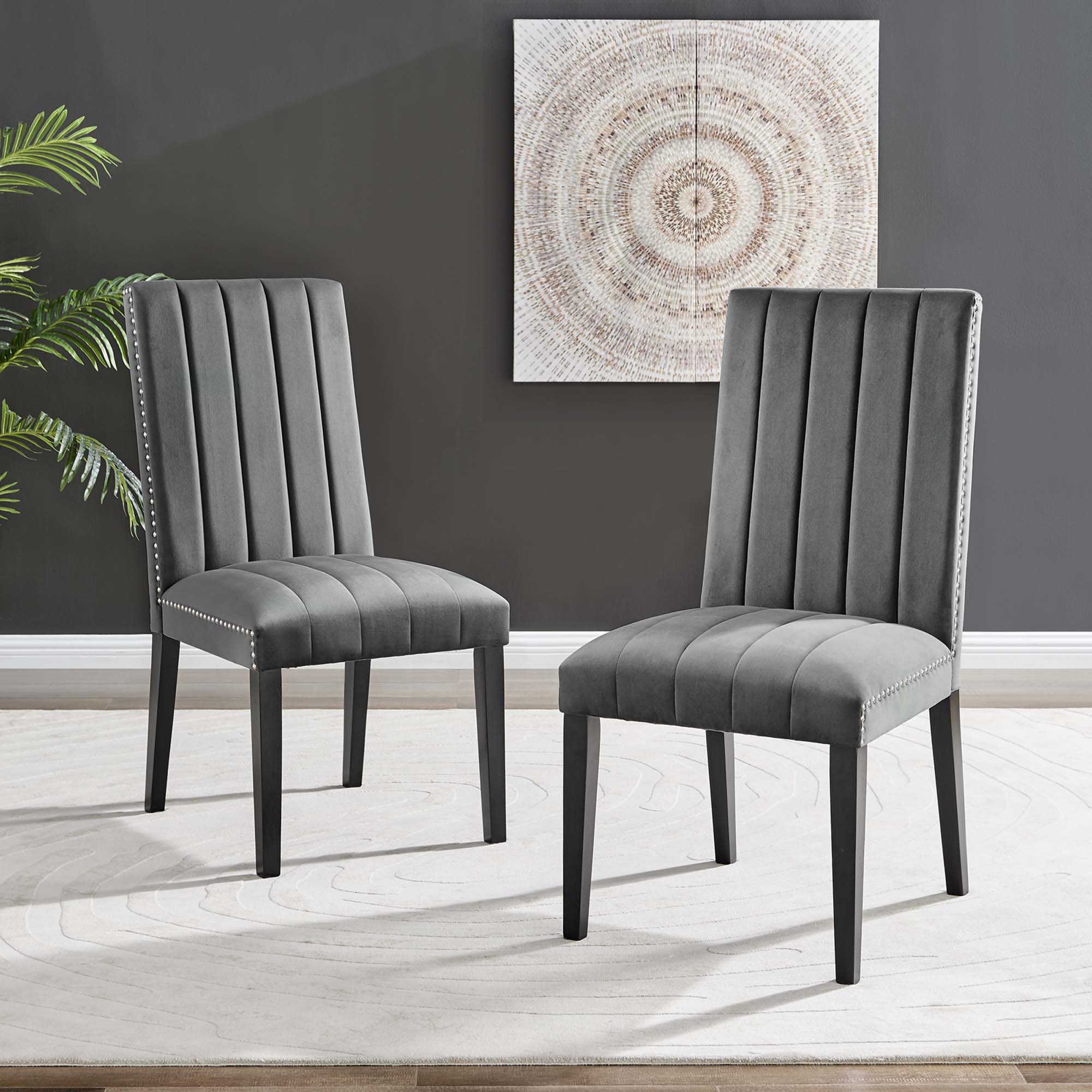Catalyst Performance Velvet Dining Side Chairs - Set of 2 by Modway