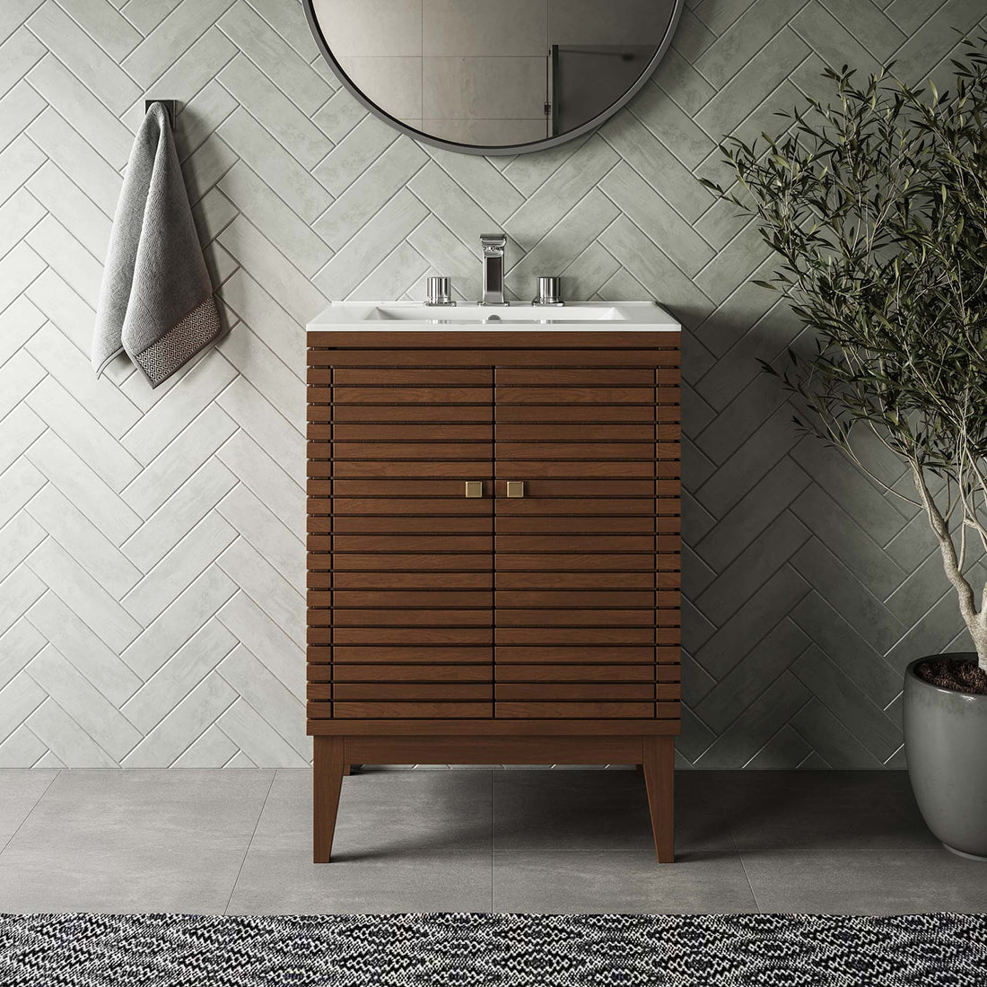 Ledger Bathroom Cabinet Basin Not Included by Modway