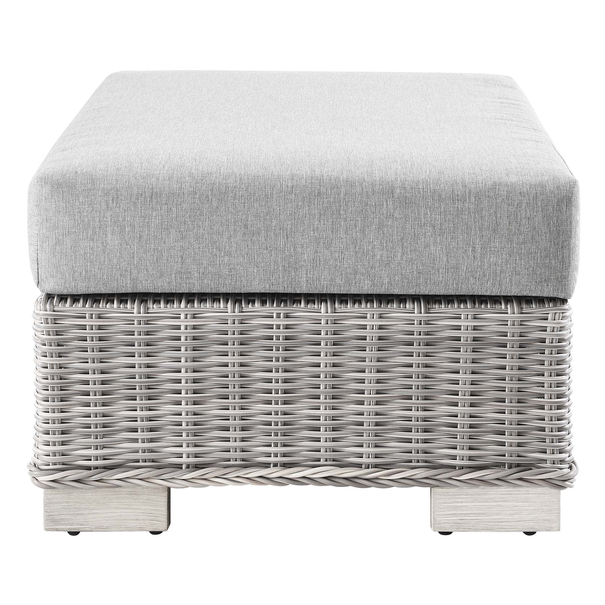 Conway 2-Piece Outdoor Patio Wicker Rattan Armchair and Ottoman Set by Modway