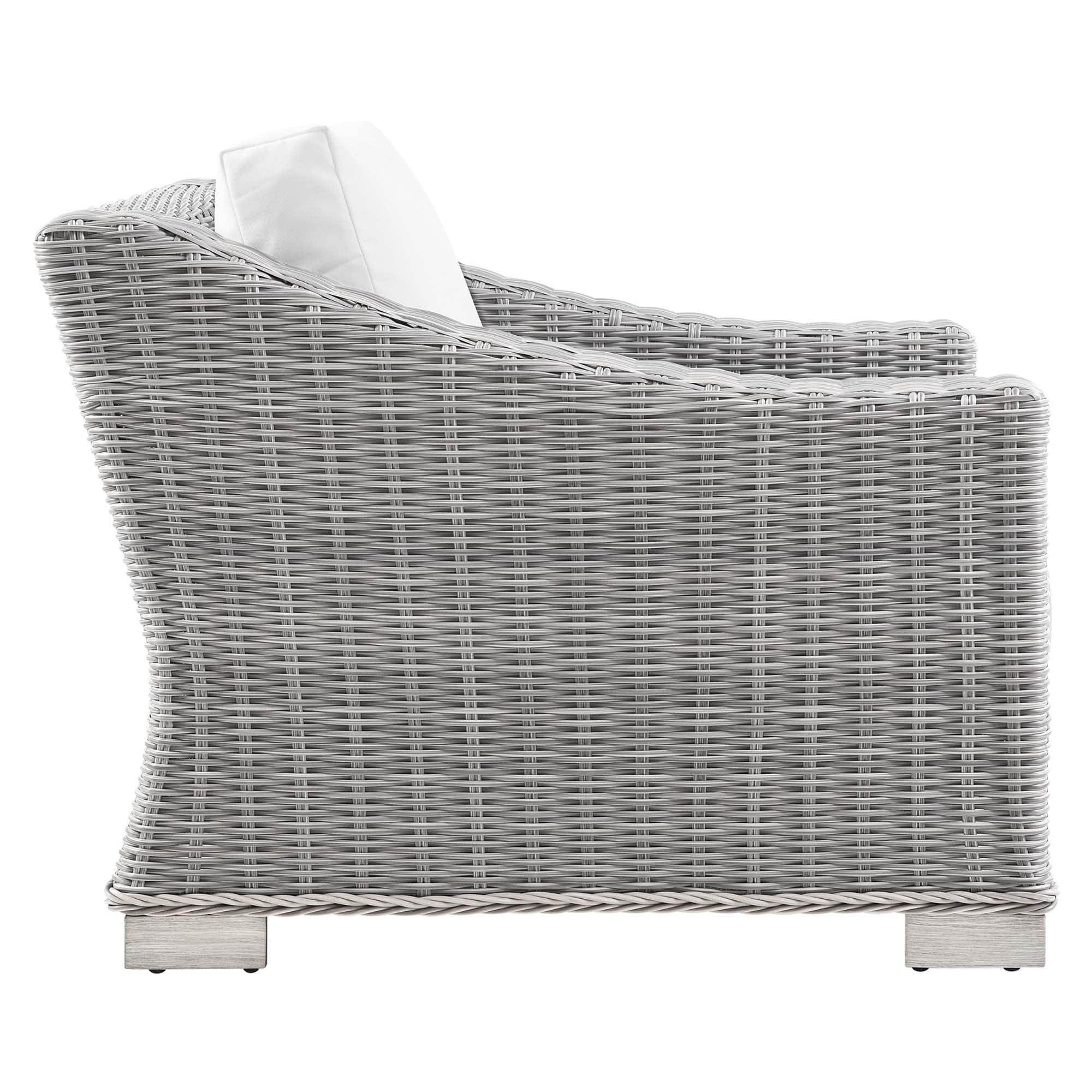 Conway 2-Piece Outdoor Patio Wicker Rattan Armchair and Ottoman Set by Modway