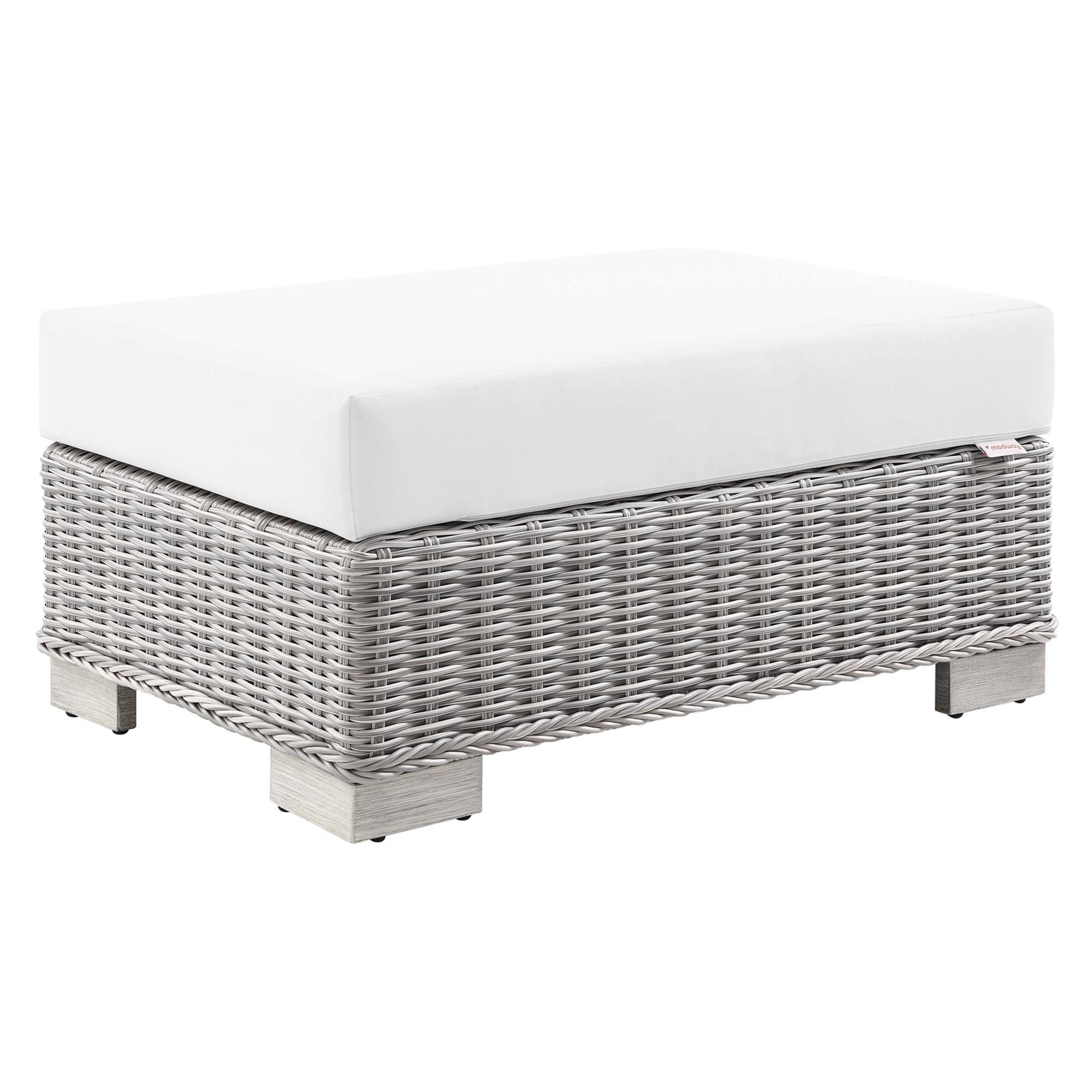 Conway 2-Piece Outdoor Patio Wicker Rattan Armchair and Ottoman Set by Modway