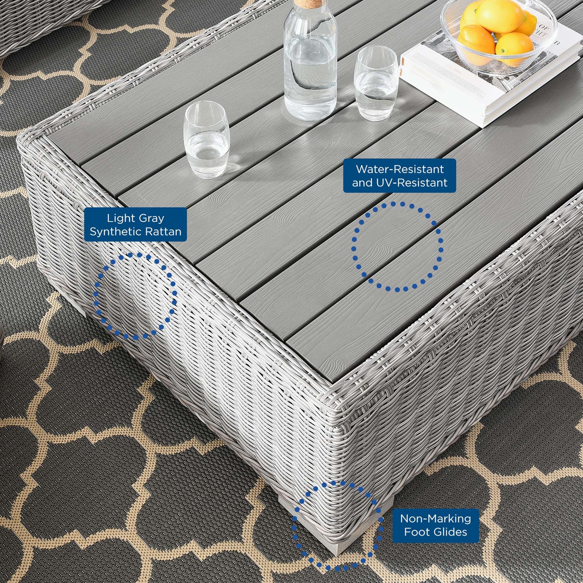 Conway 4-Piece Outdoor Patio Wicker Rattan Furniture Set by Modway
