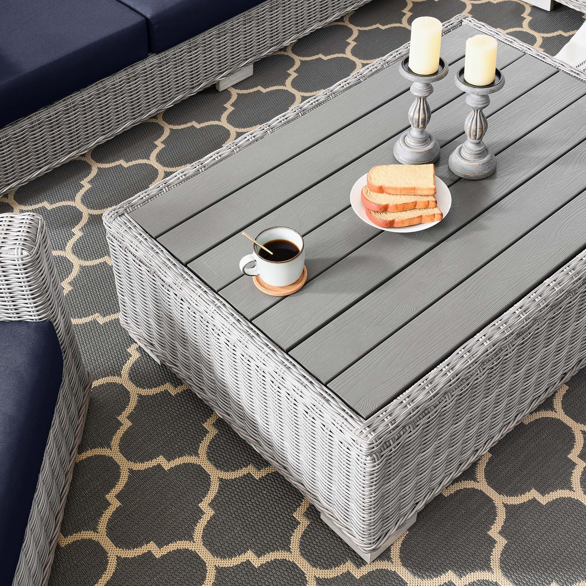 Conway 4-Piece Outdoor Patio Wicker Rattan Furniture Set by Modway