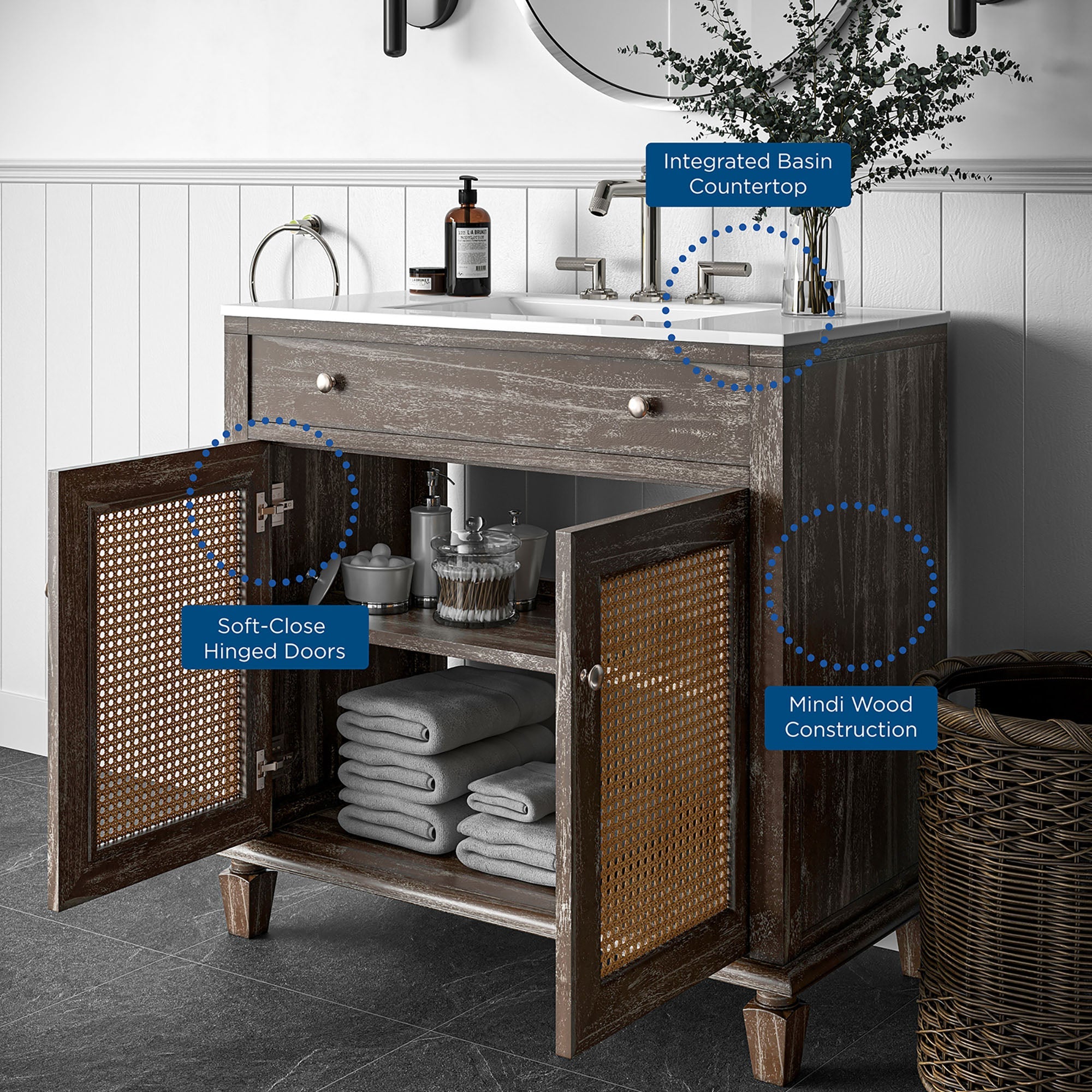 Lilo Bathroom Vanity Basin Included by Modway