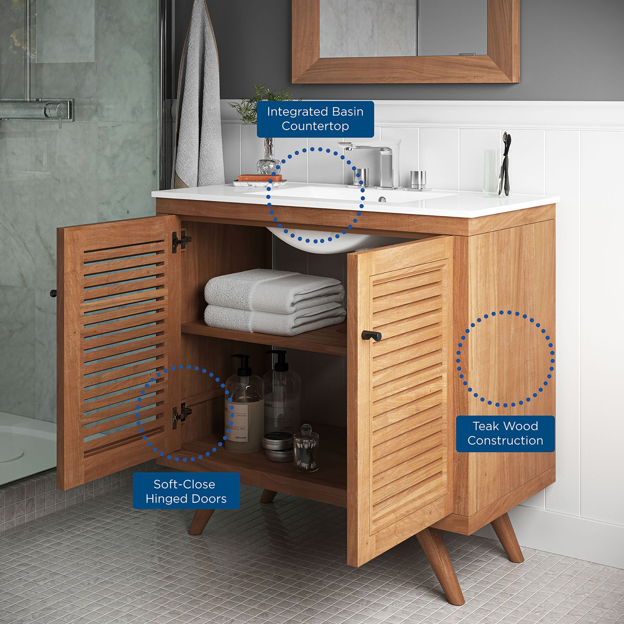 Birdie Bathroom Vanity Basin Included by Modway