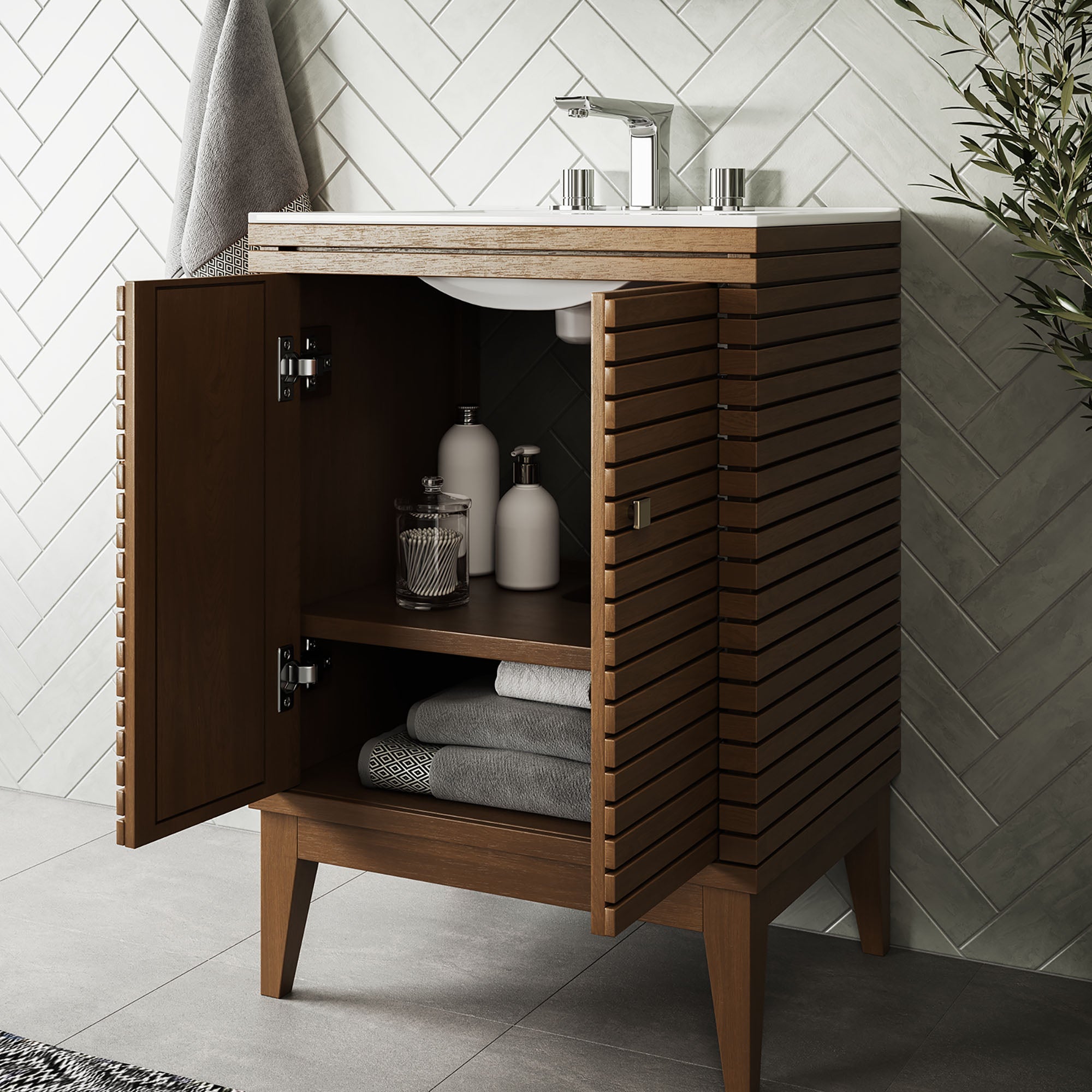 Ledger Bathroom Vanity Basin Included by Modway