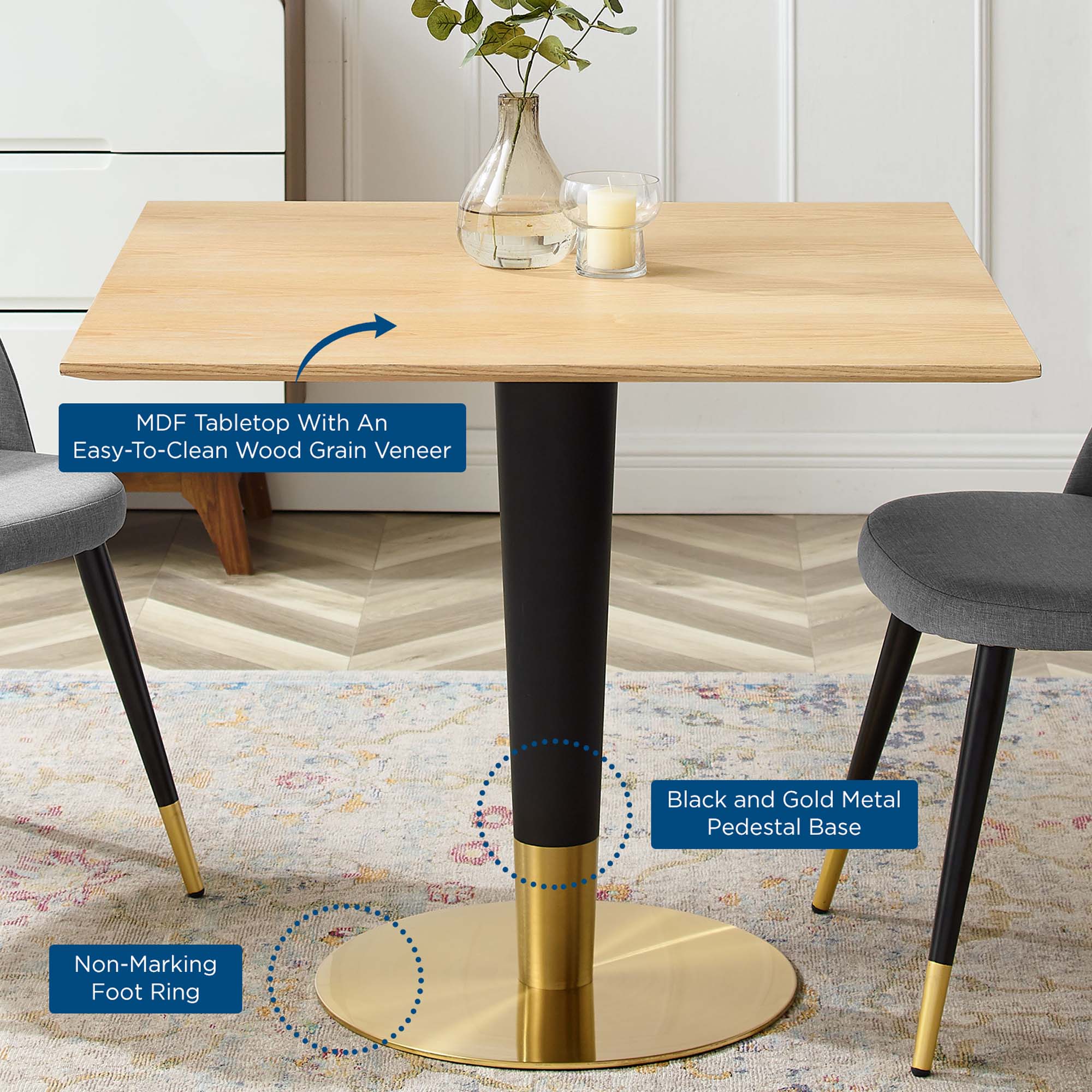 Zinque 36" Square Dining Table by Modway