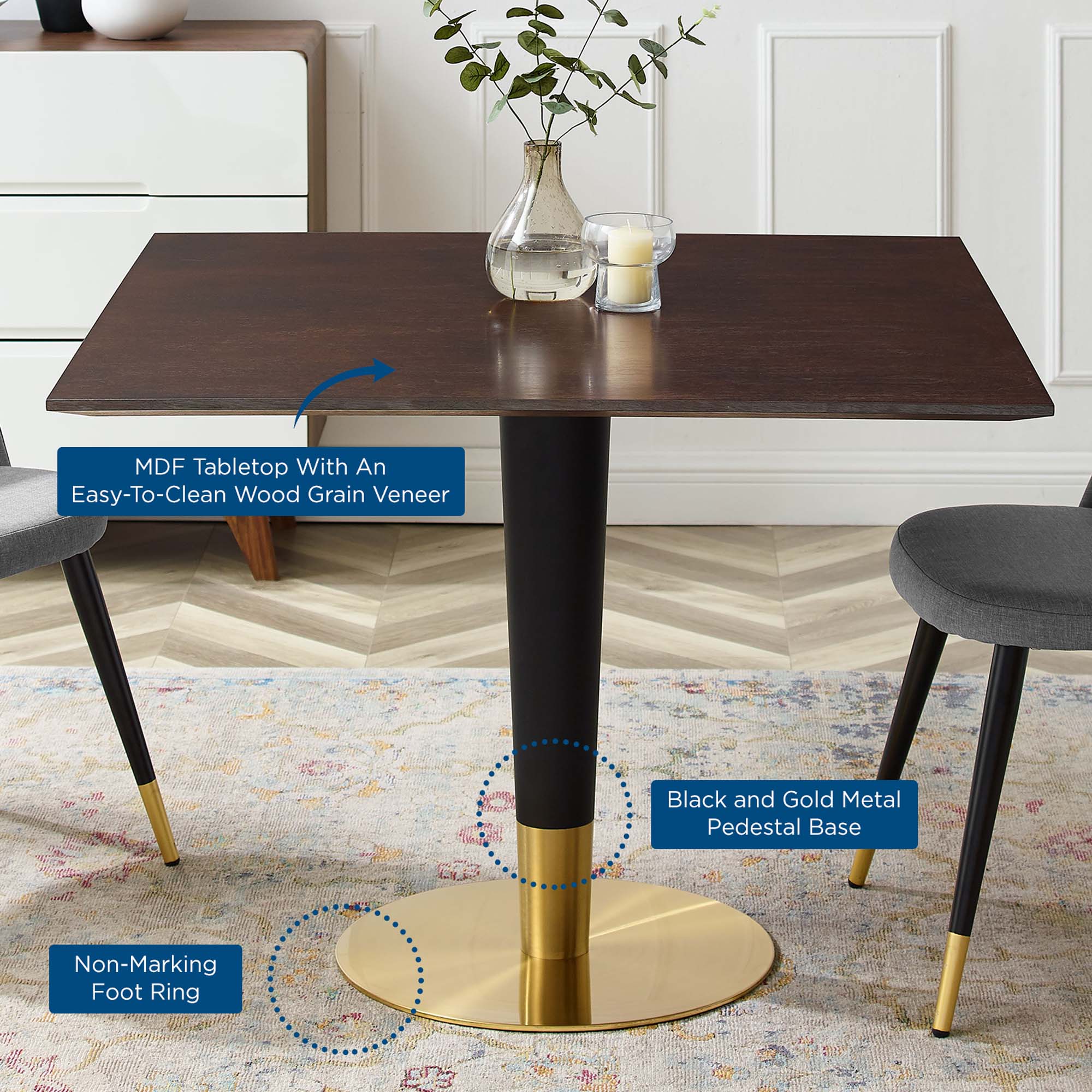 Zinque 40" Square Dining Table by Modway