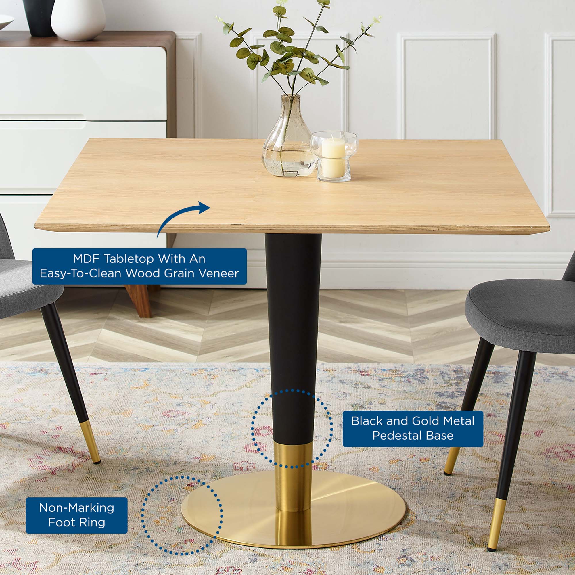 Zinque 40" Square Dining Table by Modway