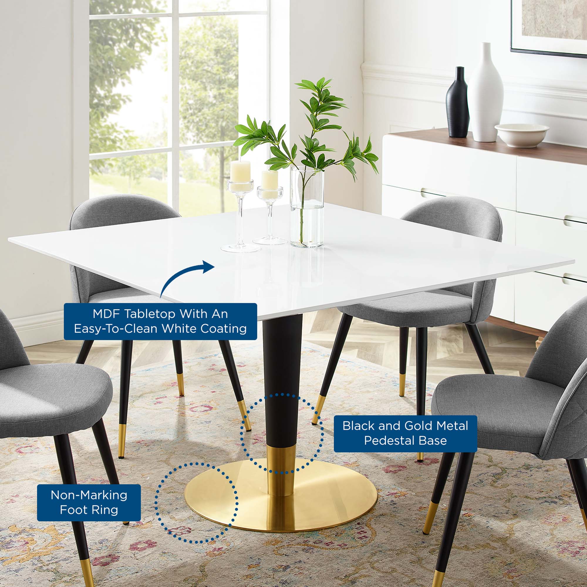 Zinque 47" Square Dining Table by Modway