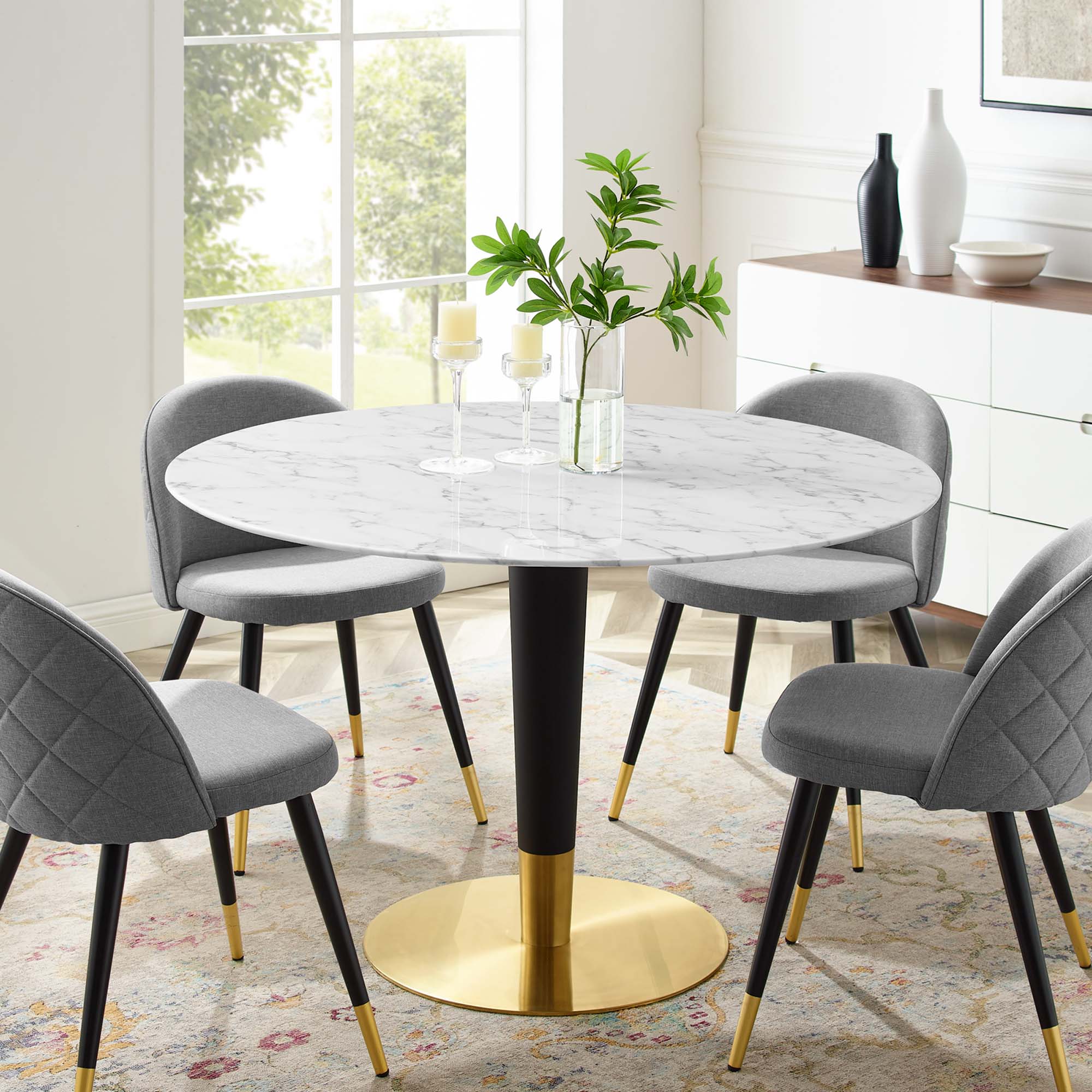 Zinque 47" Artificial Marble Dining Table by Modway