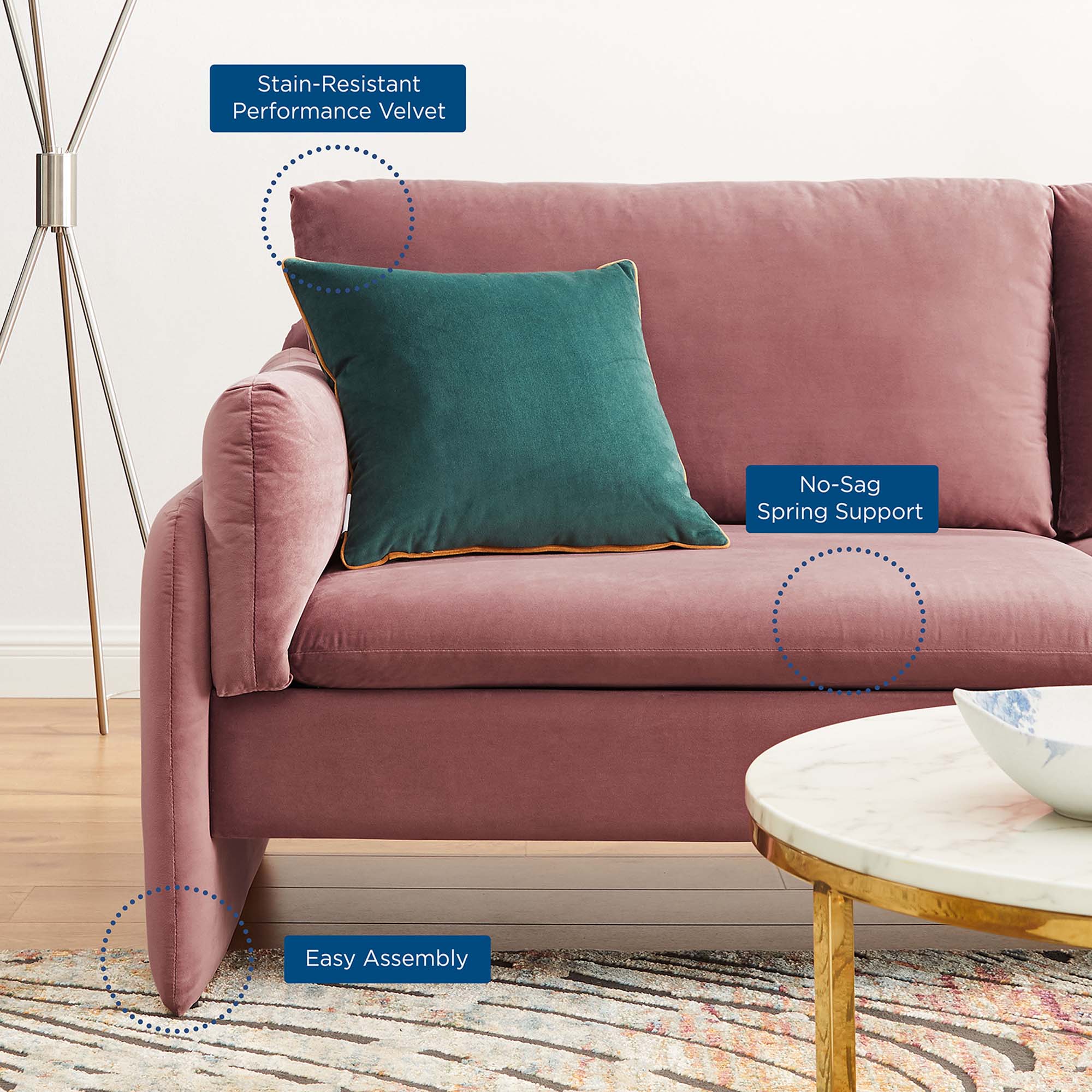 Indicate Performance Velvet Sofa by Modway