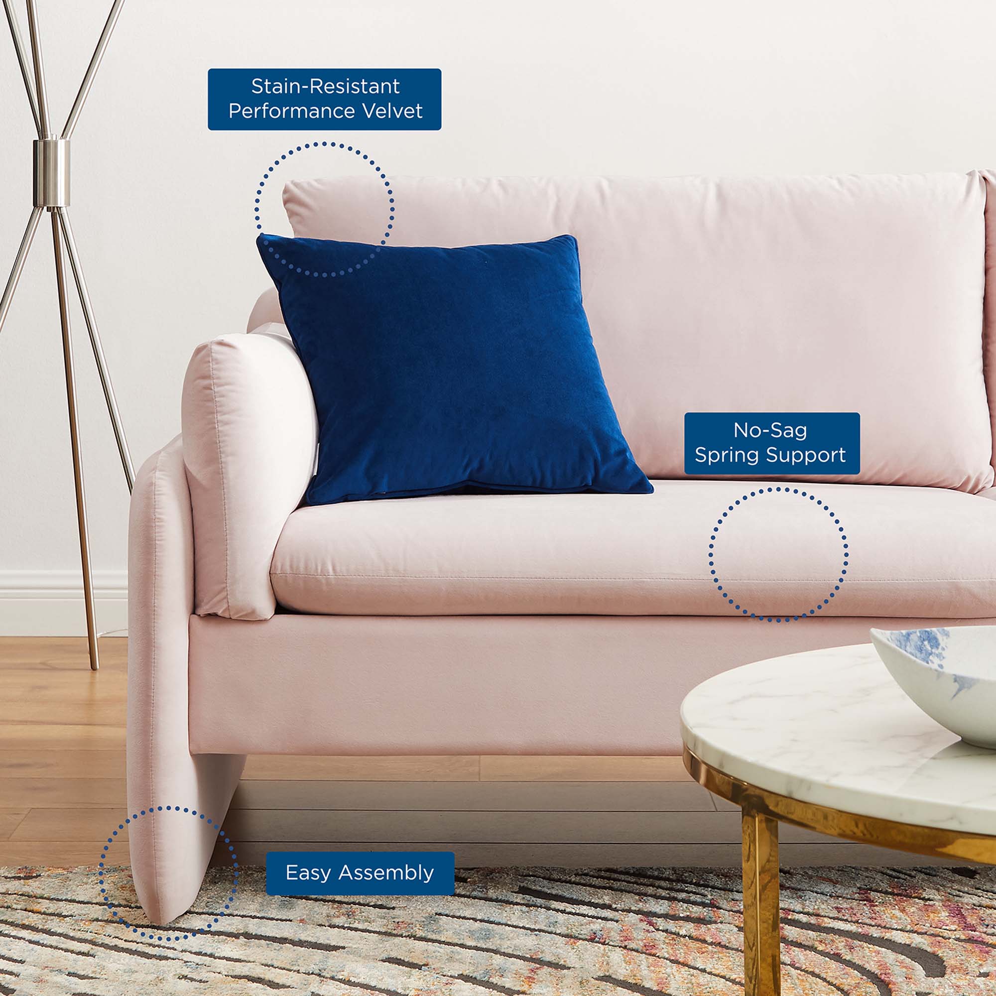 Indicate Performance Velvet Sofa by Modway