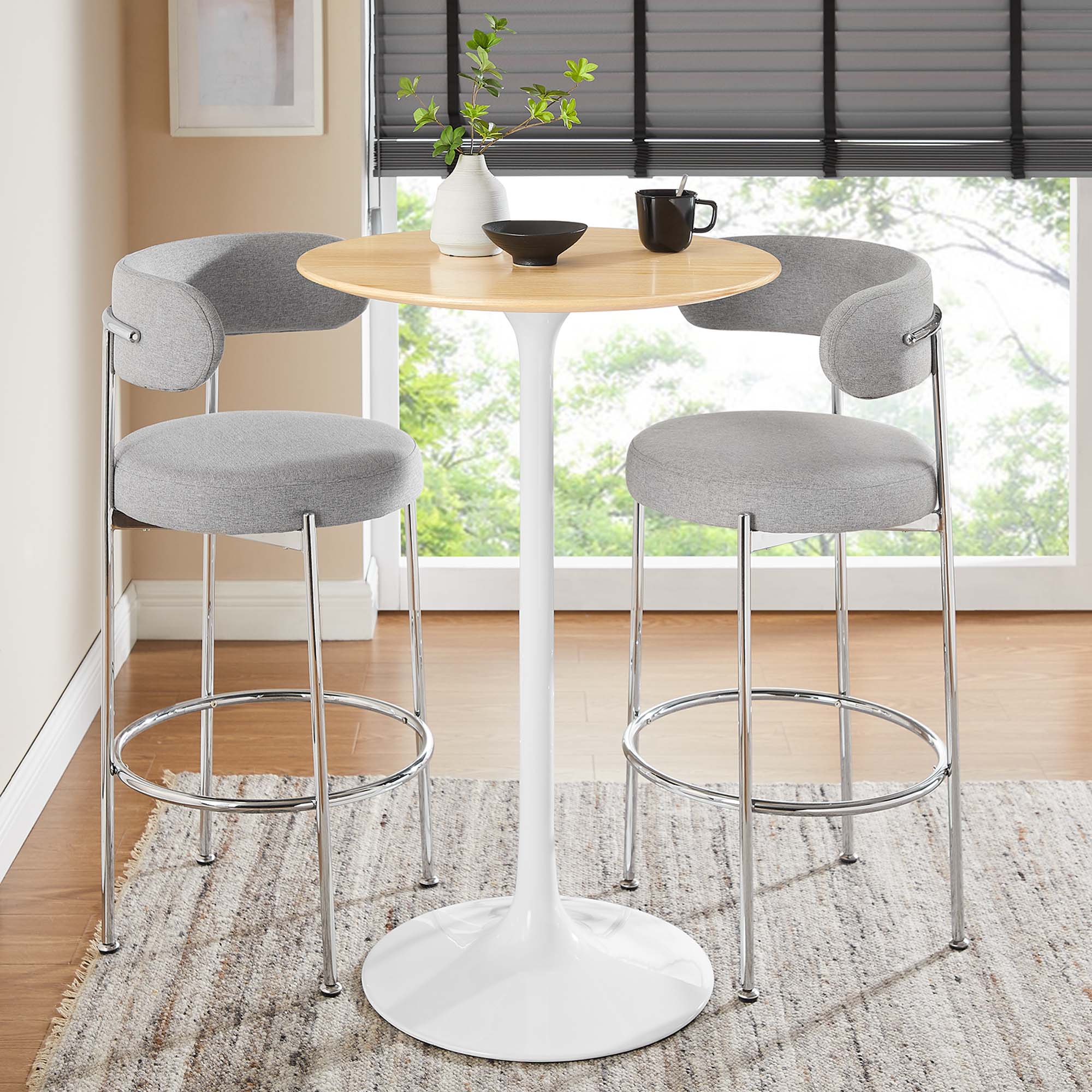 Lippa Round Wood Bar Table by Modway
