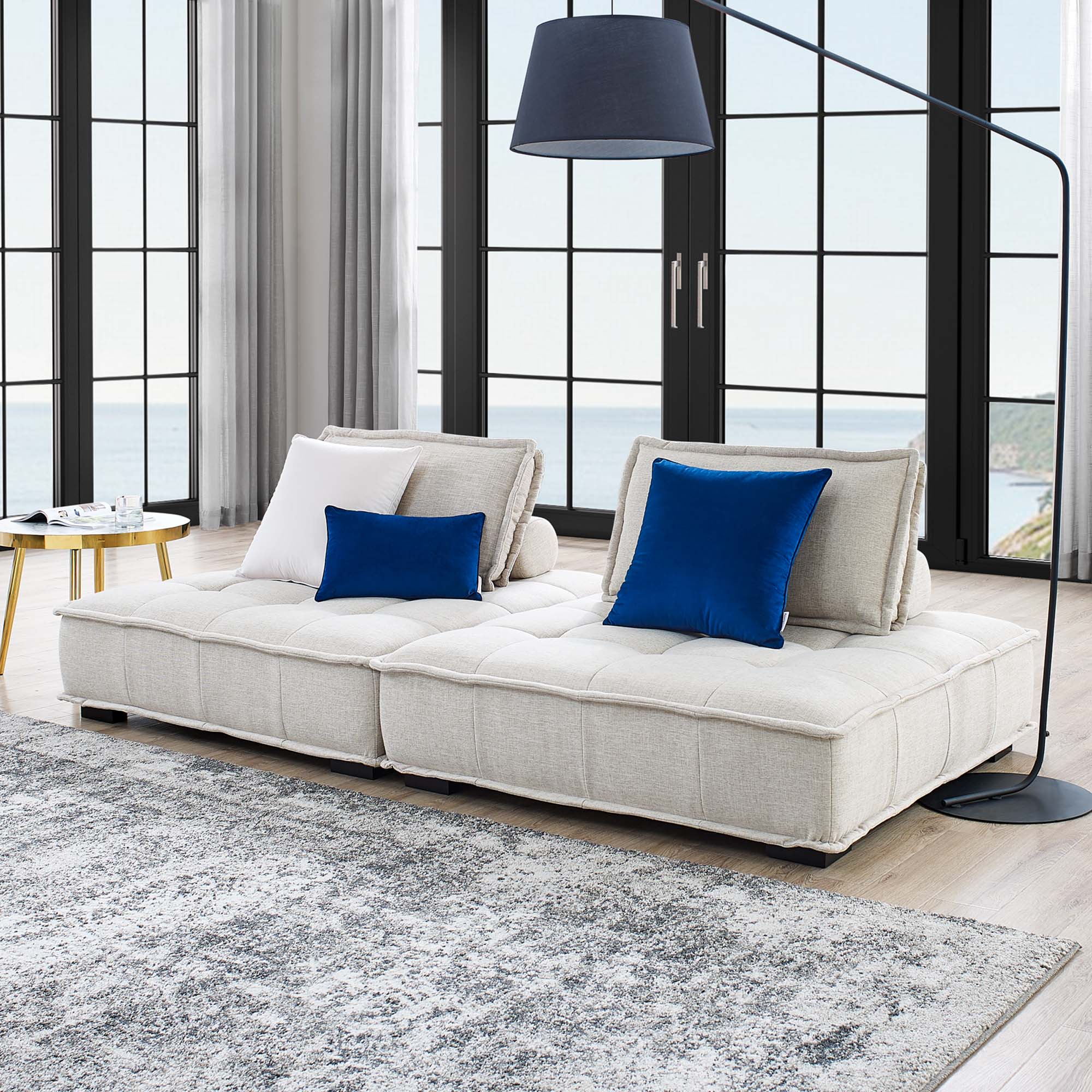 Saunter 2-Piece Tufted Fabric Fabric Loveseat by Modway