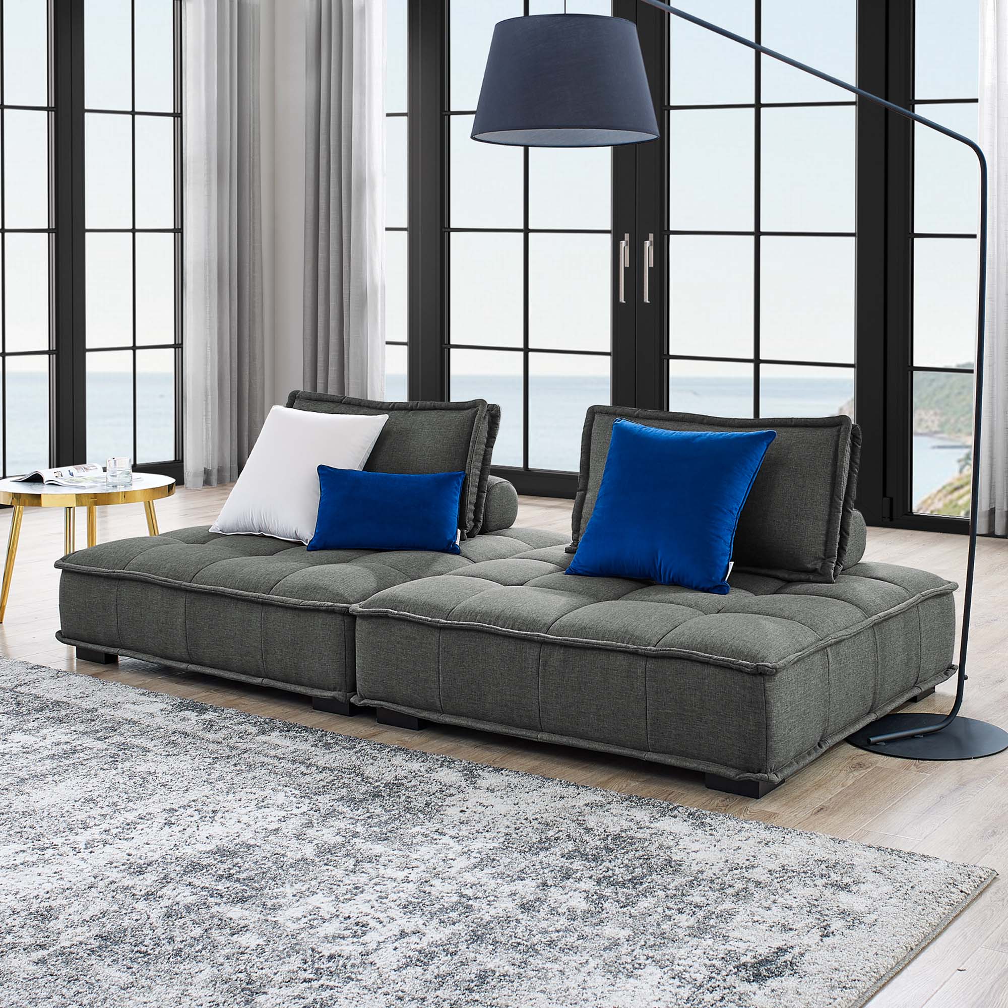 Saunter 2-Piece Tufted Fabric Fabric Loveseat by Modway