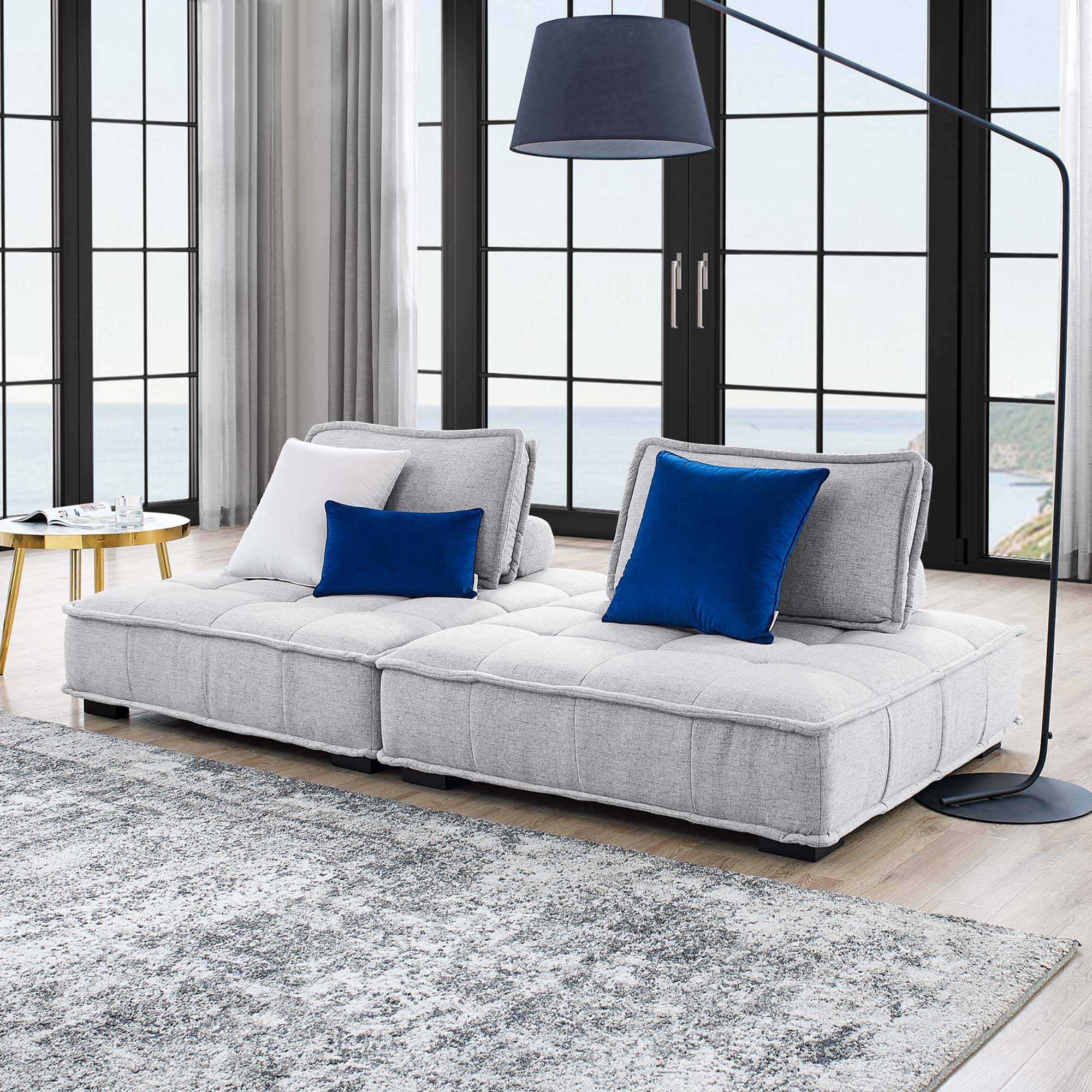 Saunter 2-Piece Tufted Fabric Fabric Loveseat by Modway