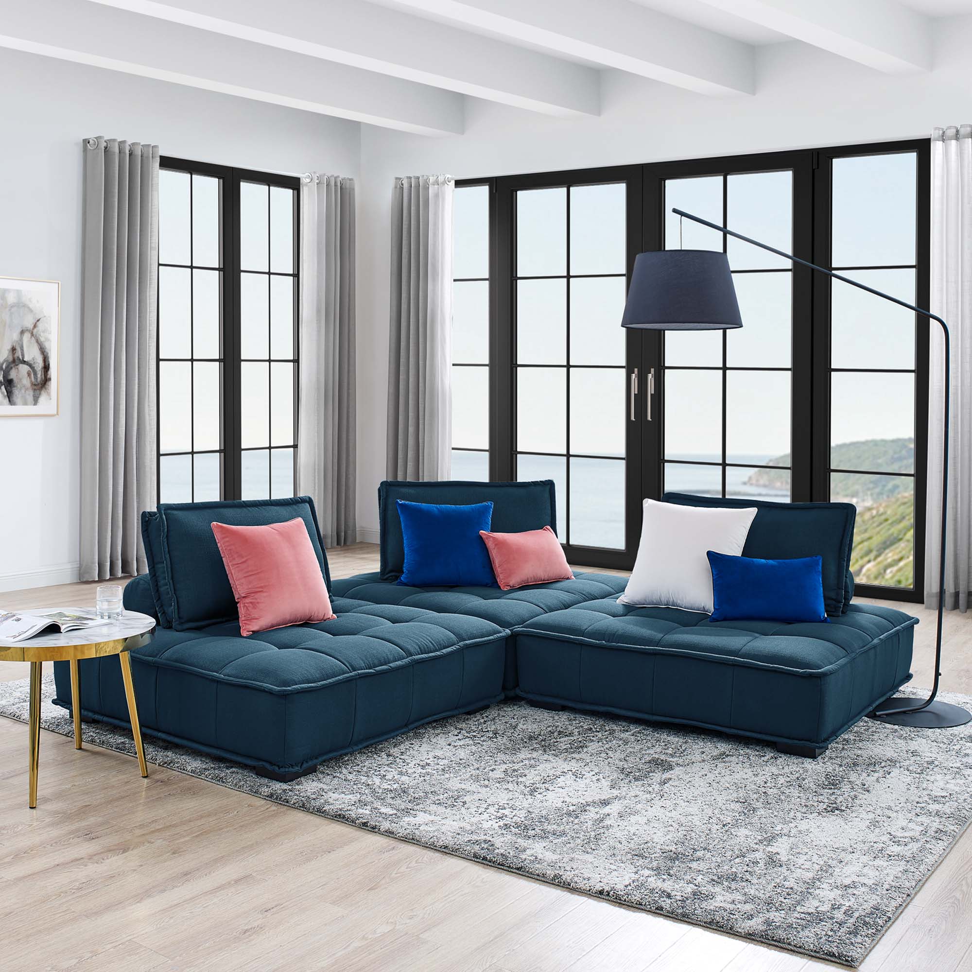 Saunter 3-Piece Tufted Fabric Fabric Sofa by Modway