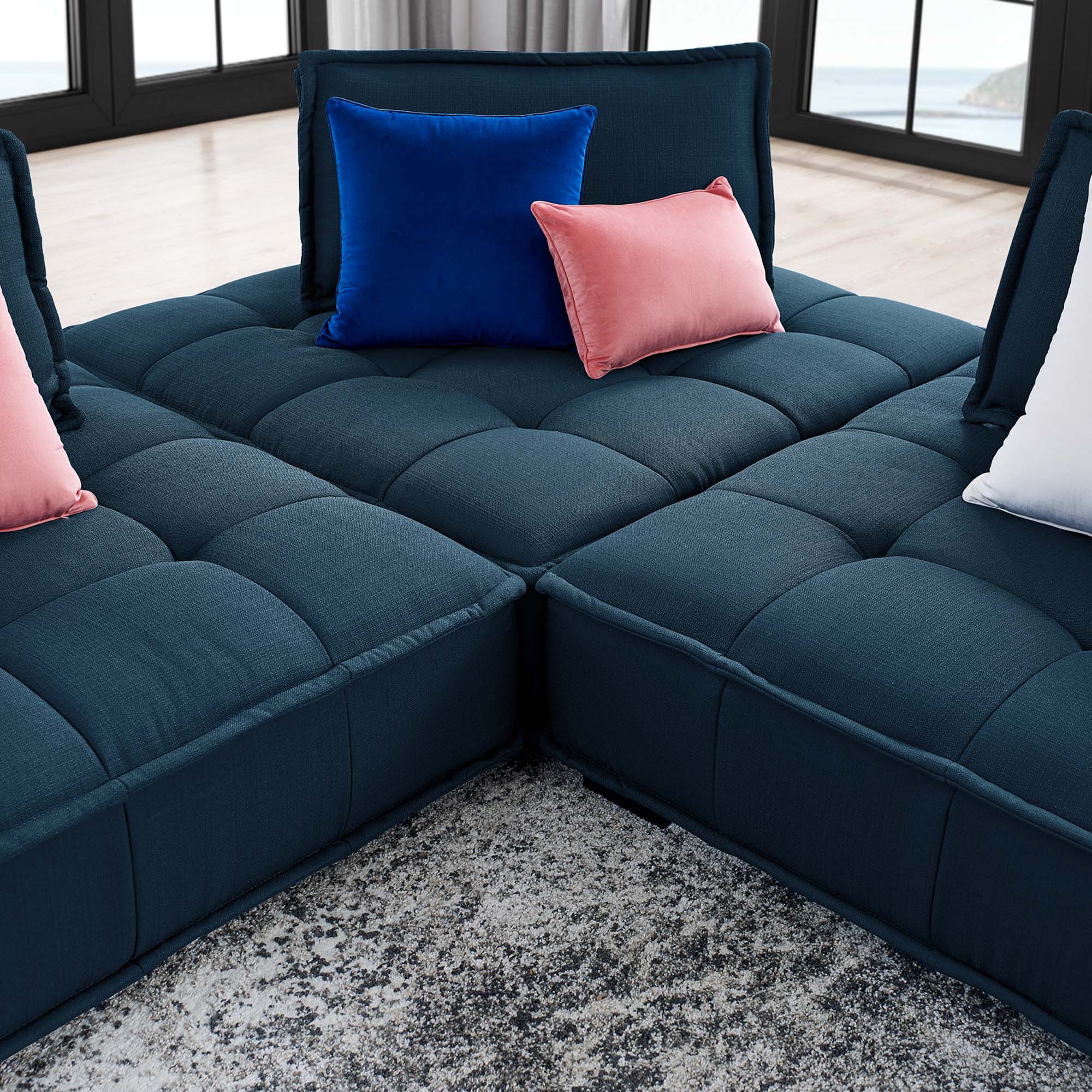 Saunter 3-Piece Tufted Fabric Fabric Sofa by Modway