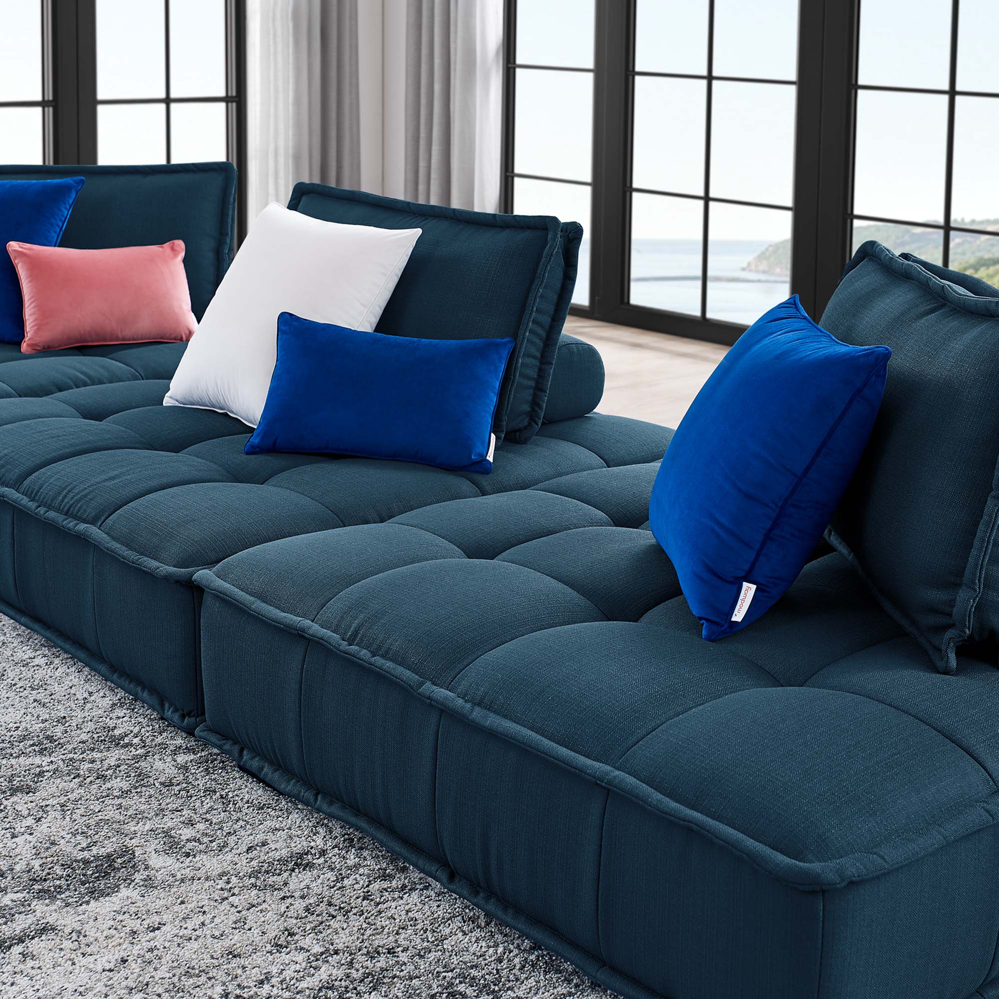 Saunter 3-Piece Tufted Fabric Fabric Sofa by Modway