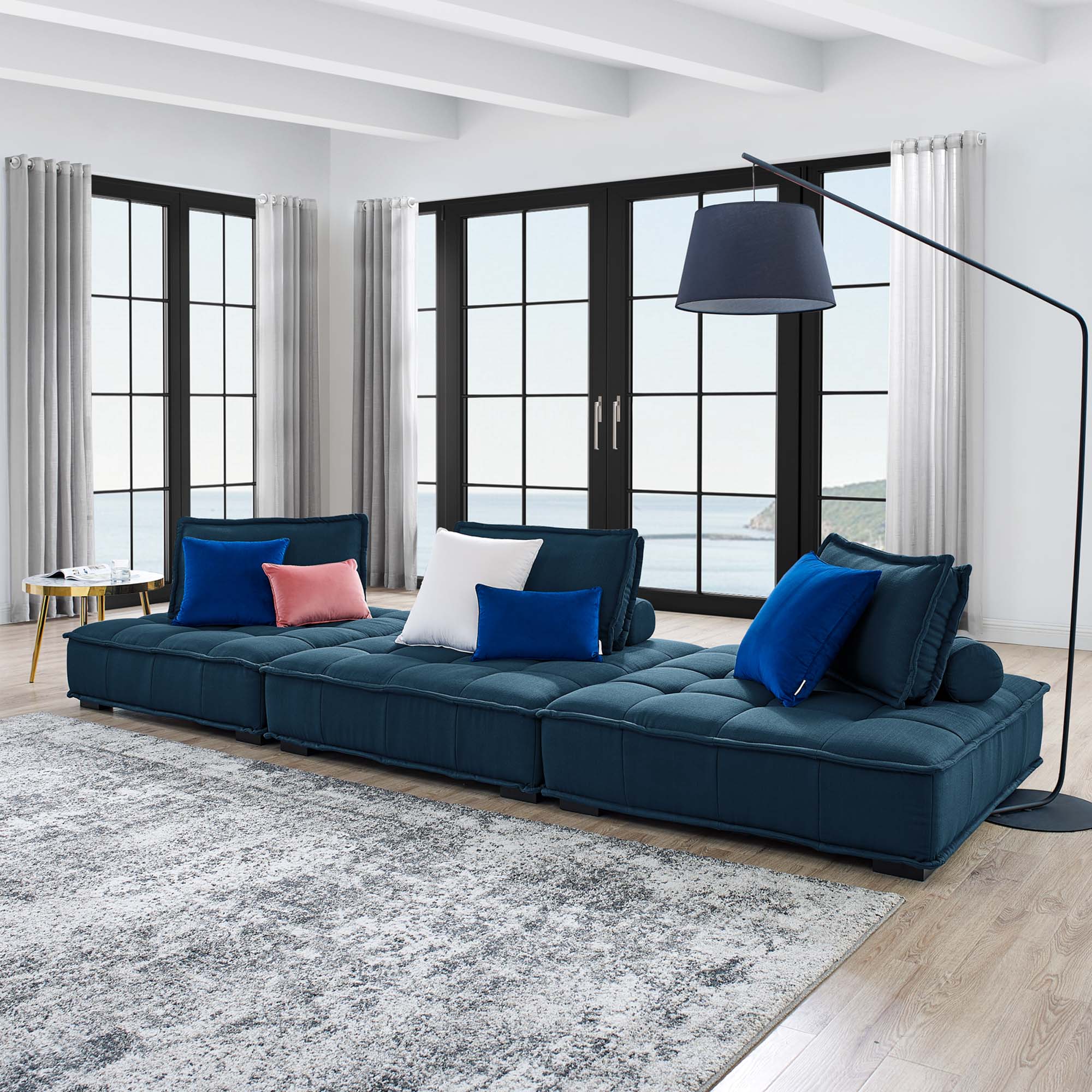 Saunter 3-Piece Tufted Fabric Fabric Sofa by Modway