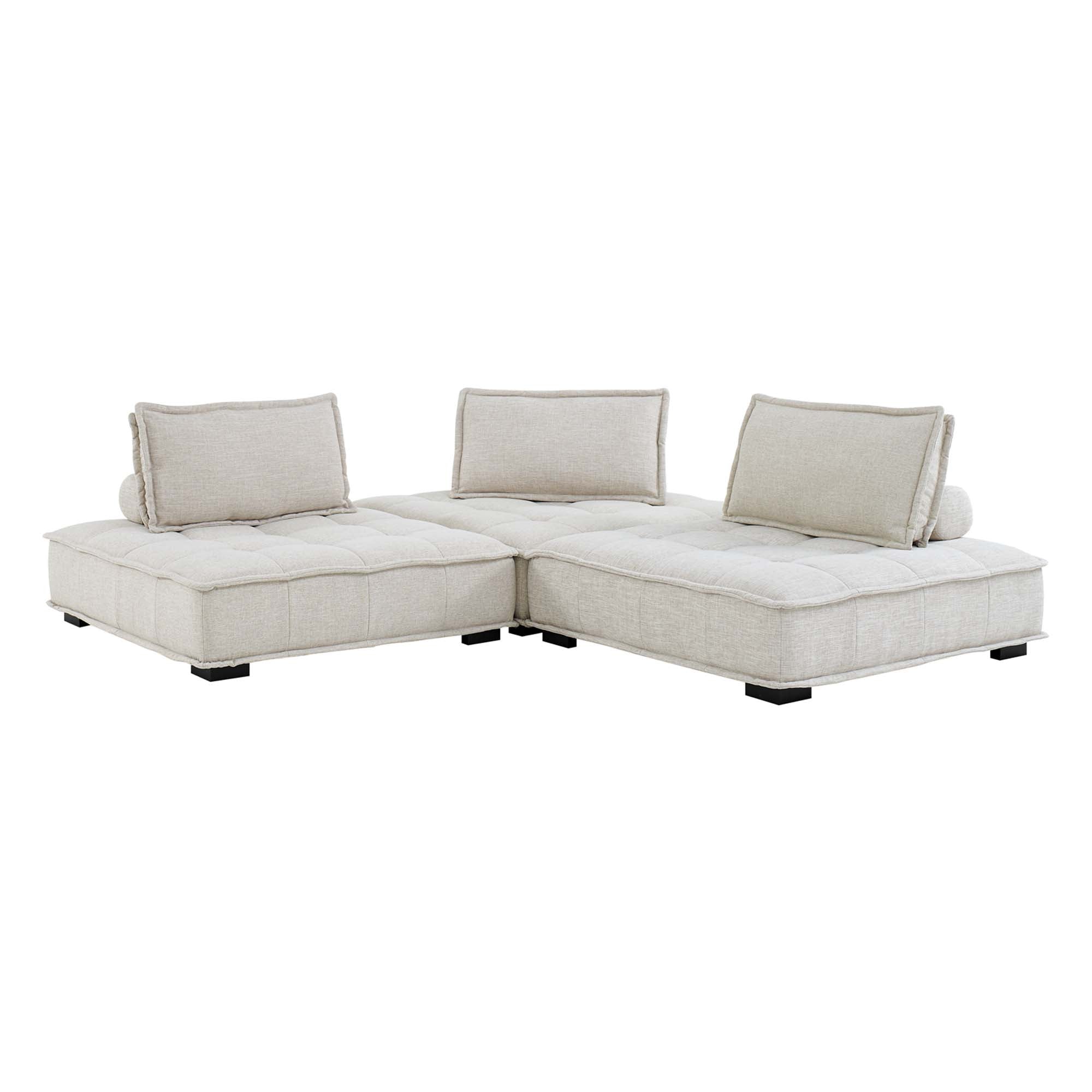 Saunter 3-Piece Tufted Fabric Fabric Sofa by Modway