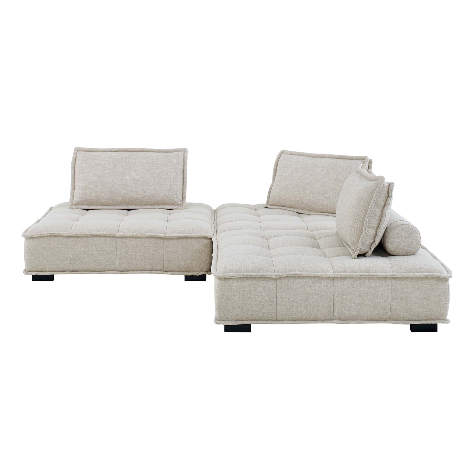 Saunter 3-Piece Tufted Fabric Fabric Sofa by Modway