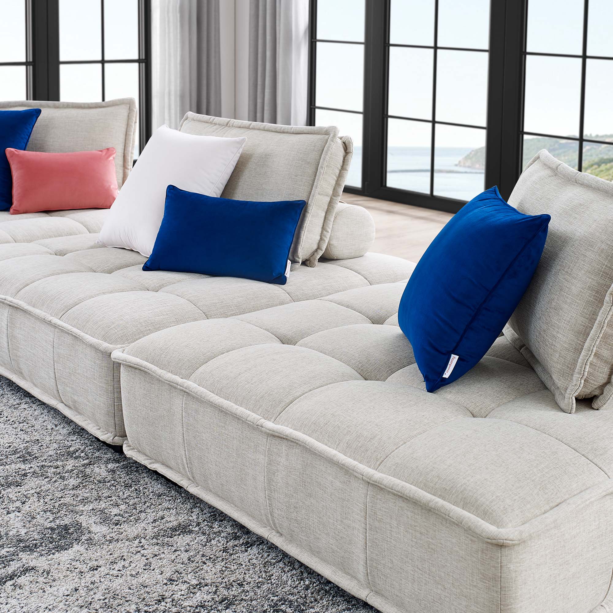 Saunter 3-Piece Tufted Fabric Fabric Sofa by Modway
