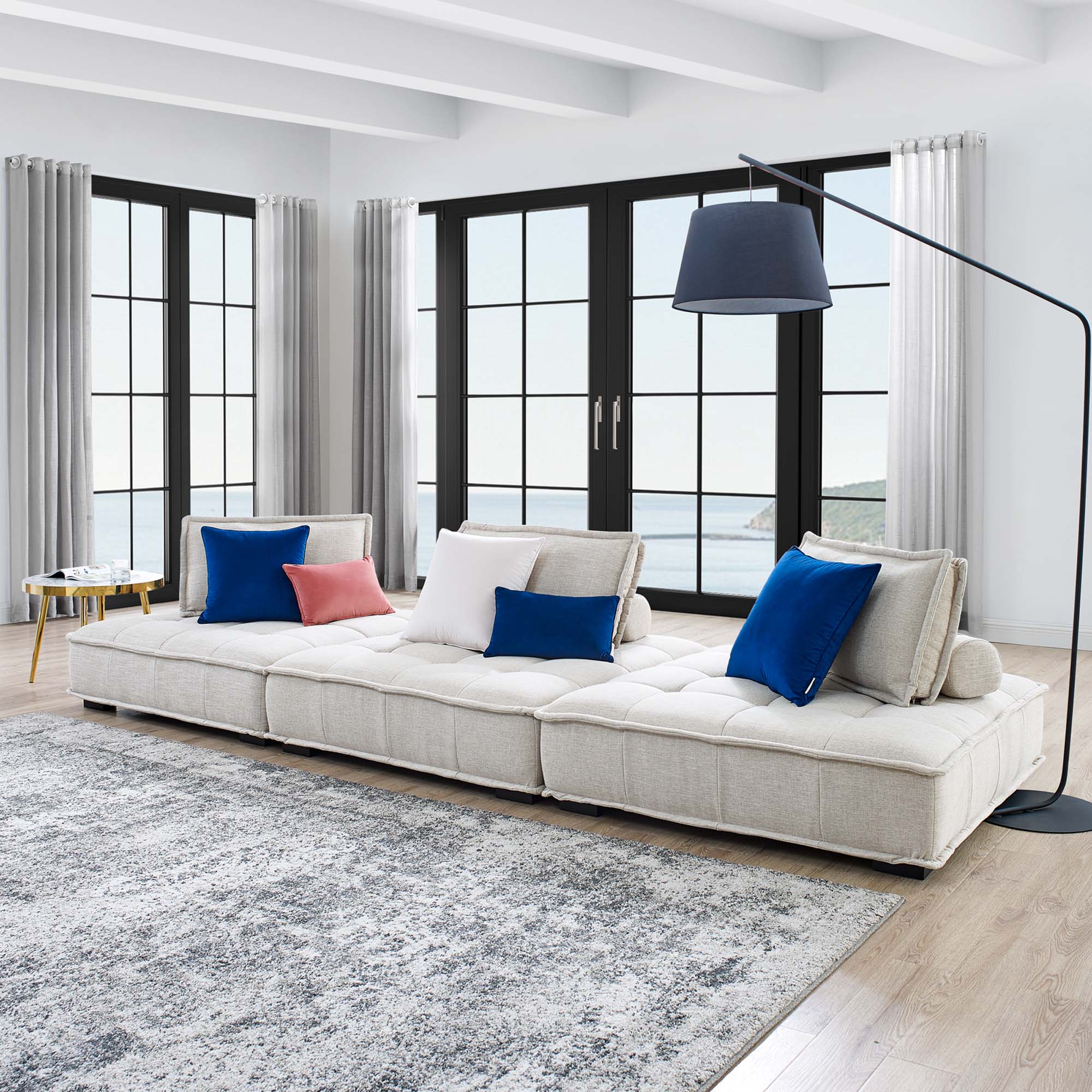 Saunter 3-Piece Tufted Fabric Fabric Sofa by Modway