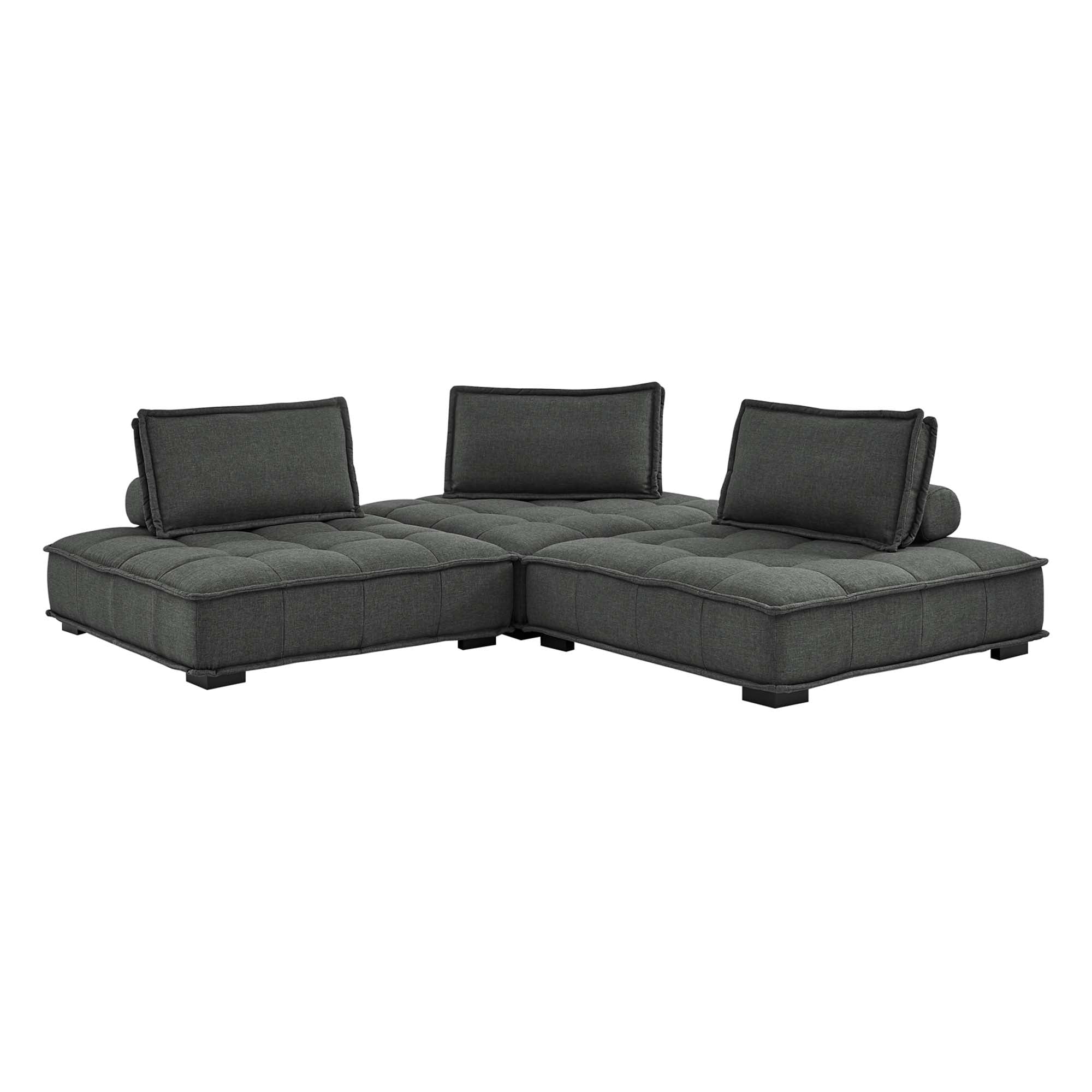 Saunter 3-Piece Tufted Fabric Fabric Sofa by Modway