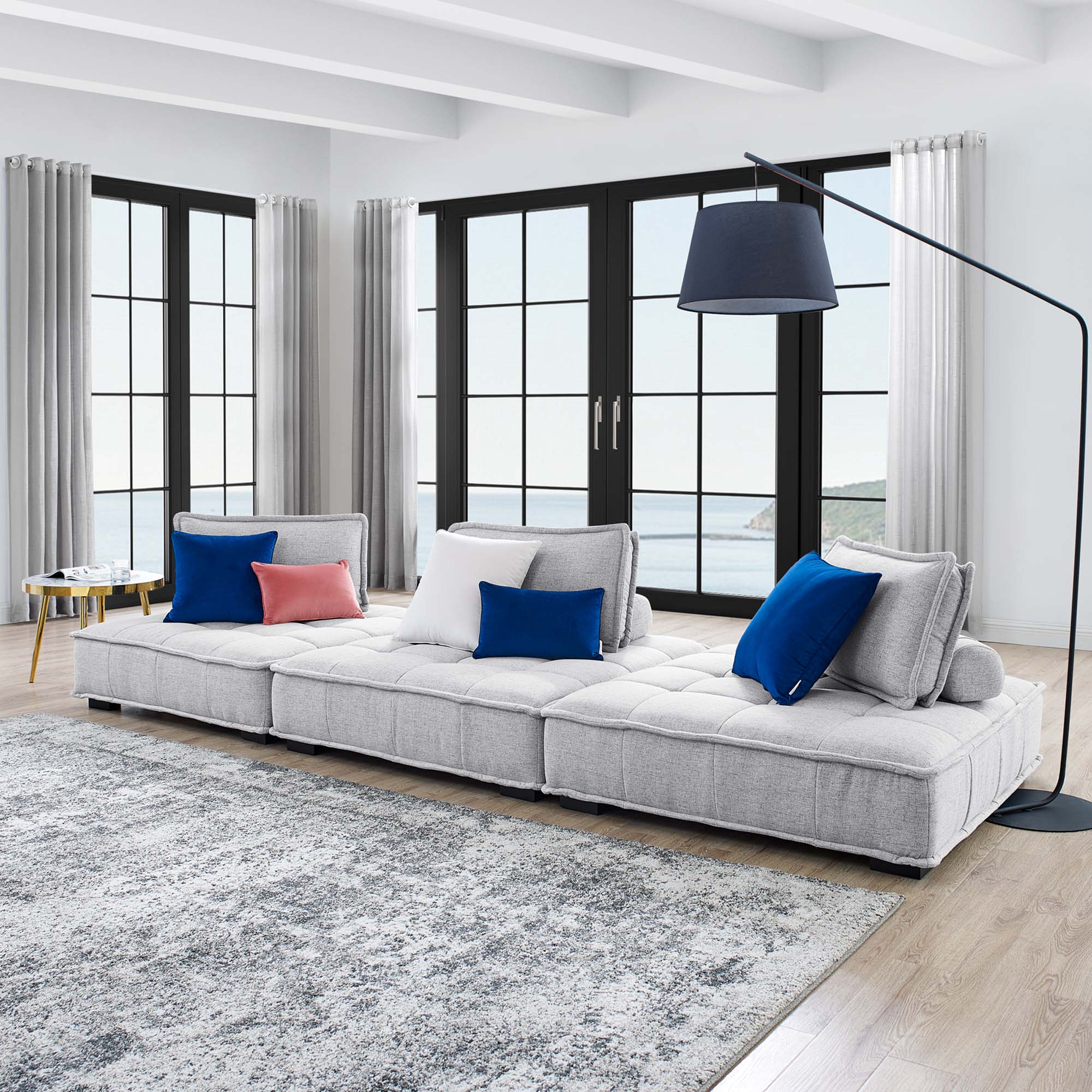 Saunter 3-Piece Tufted Fabric Fabric Sofa by Modway