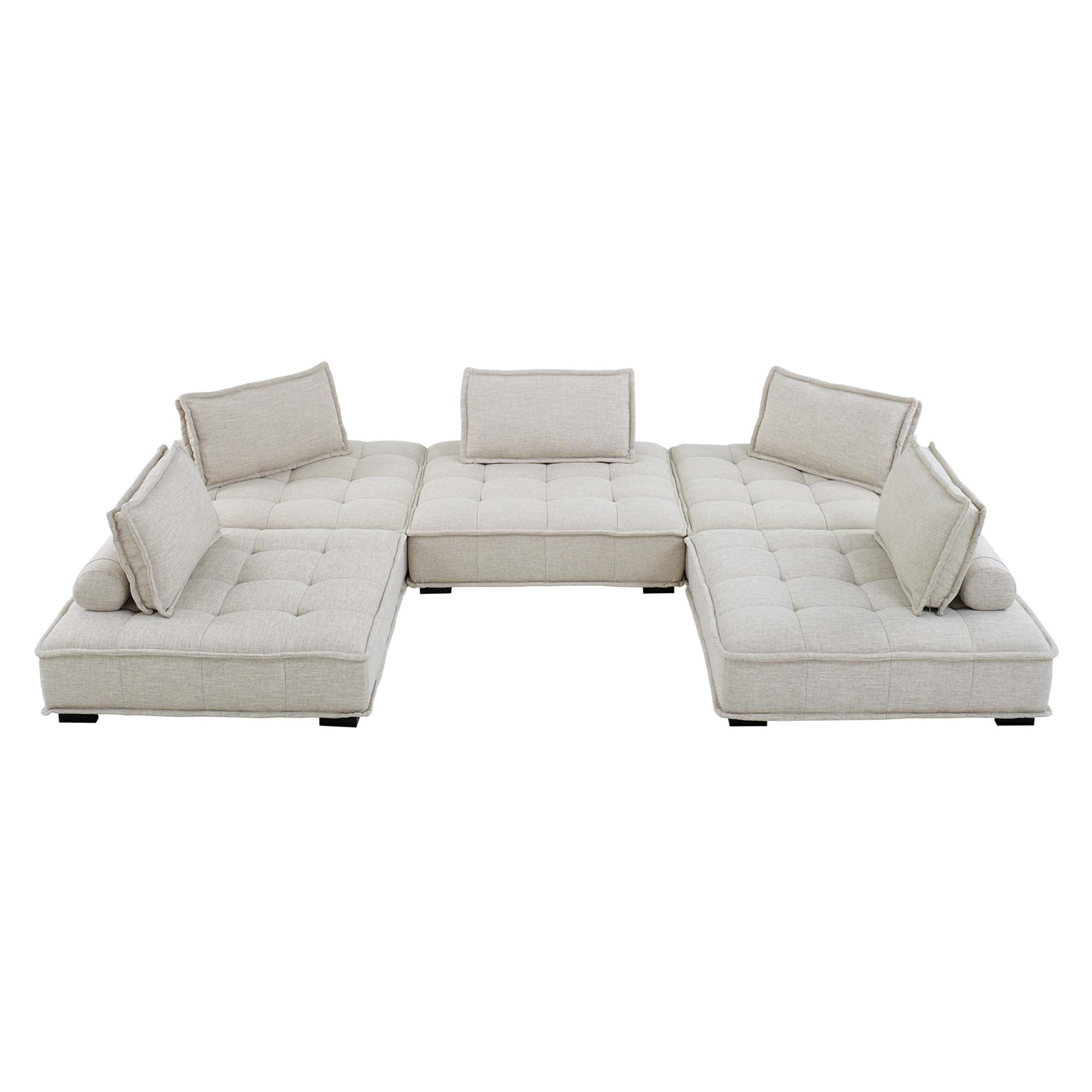 Saunter 5-Piece Tufted Fabric Fabric Sectional Sofa by Modway