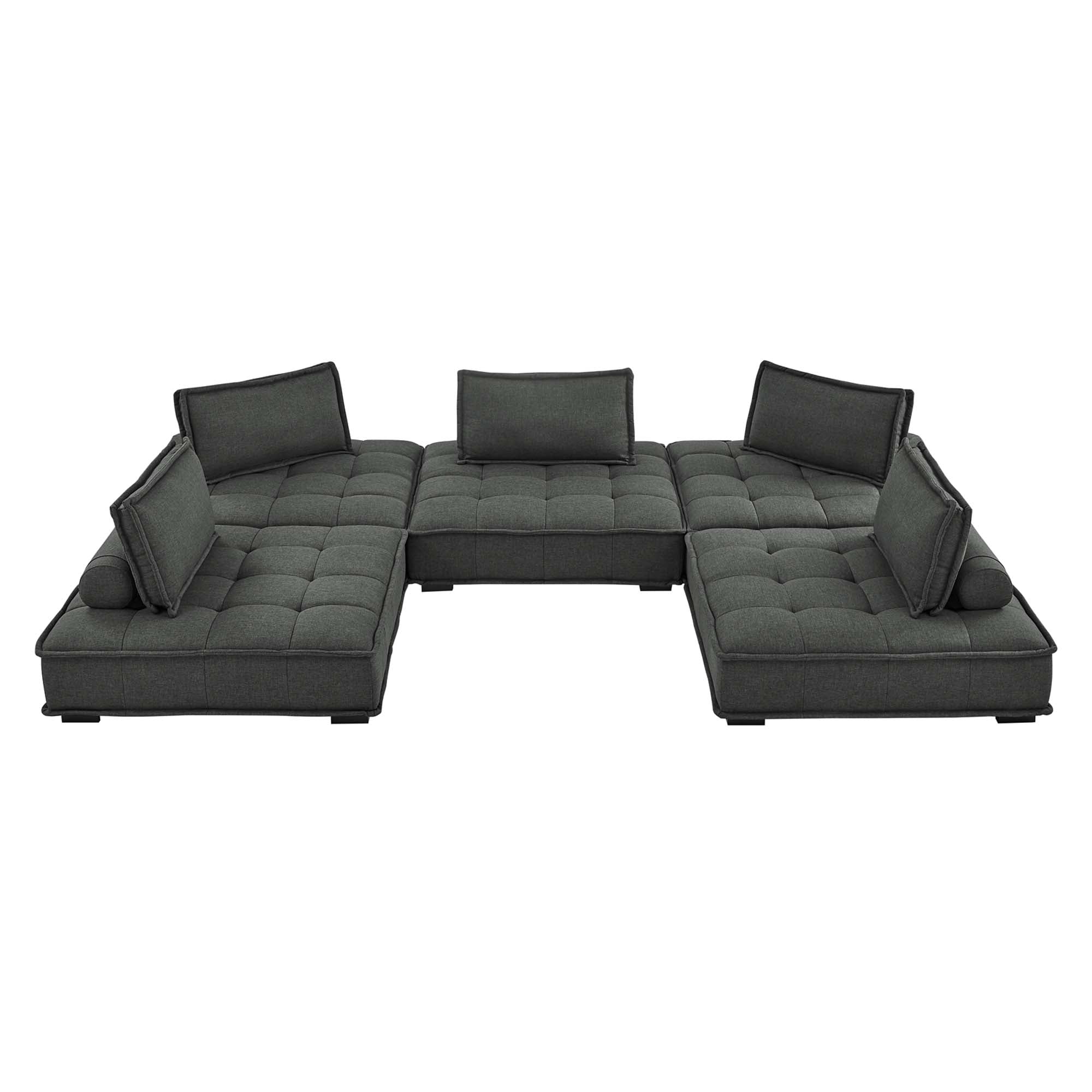 Saunter 5-Piece Tufted Fabric Fabric Sectional Sofa by Modway