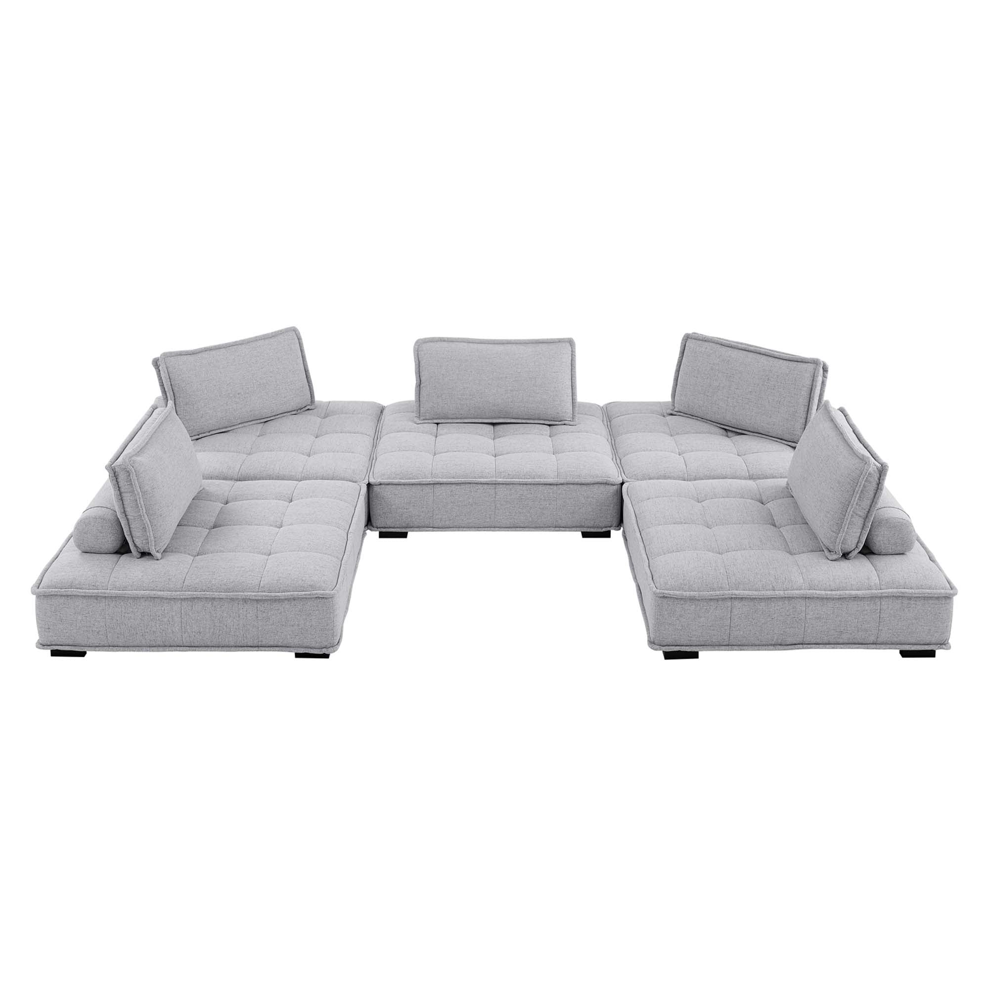 Saunter 5-Piece Tufted Fabric Fabric Sectional Sofa by Modway
