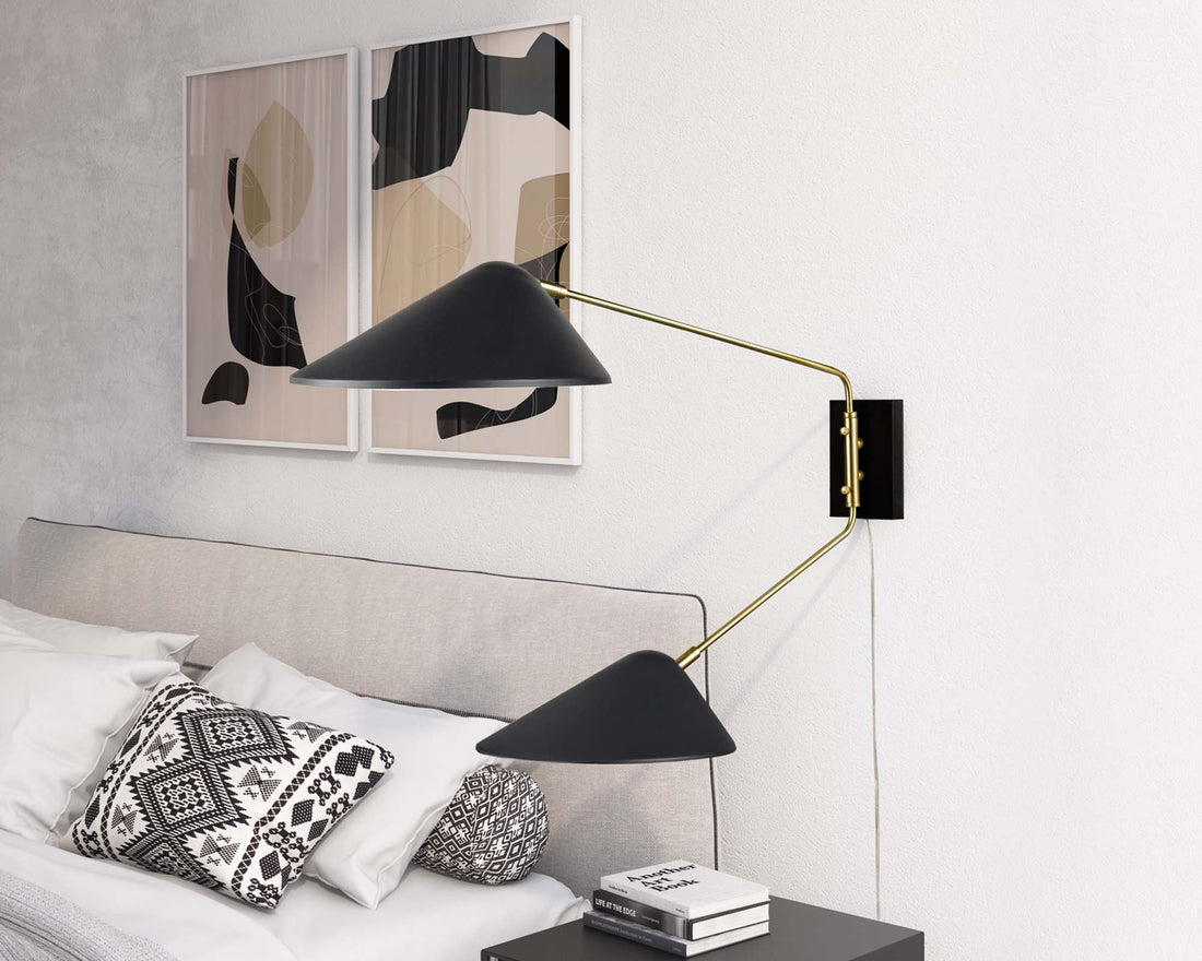 Journey 2-Light Swing Arm Wall Sconce by Modway