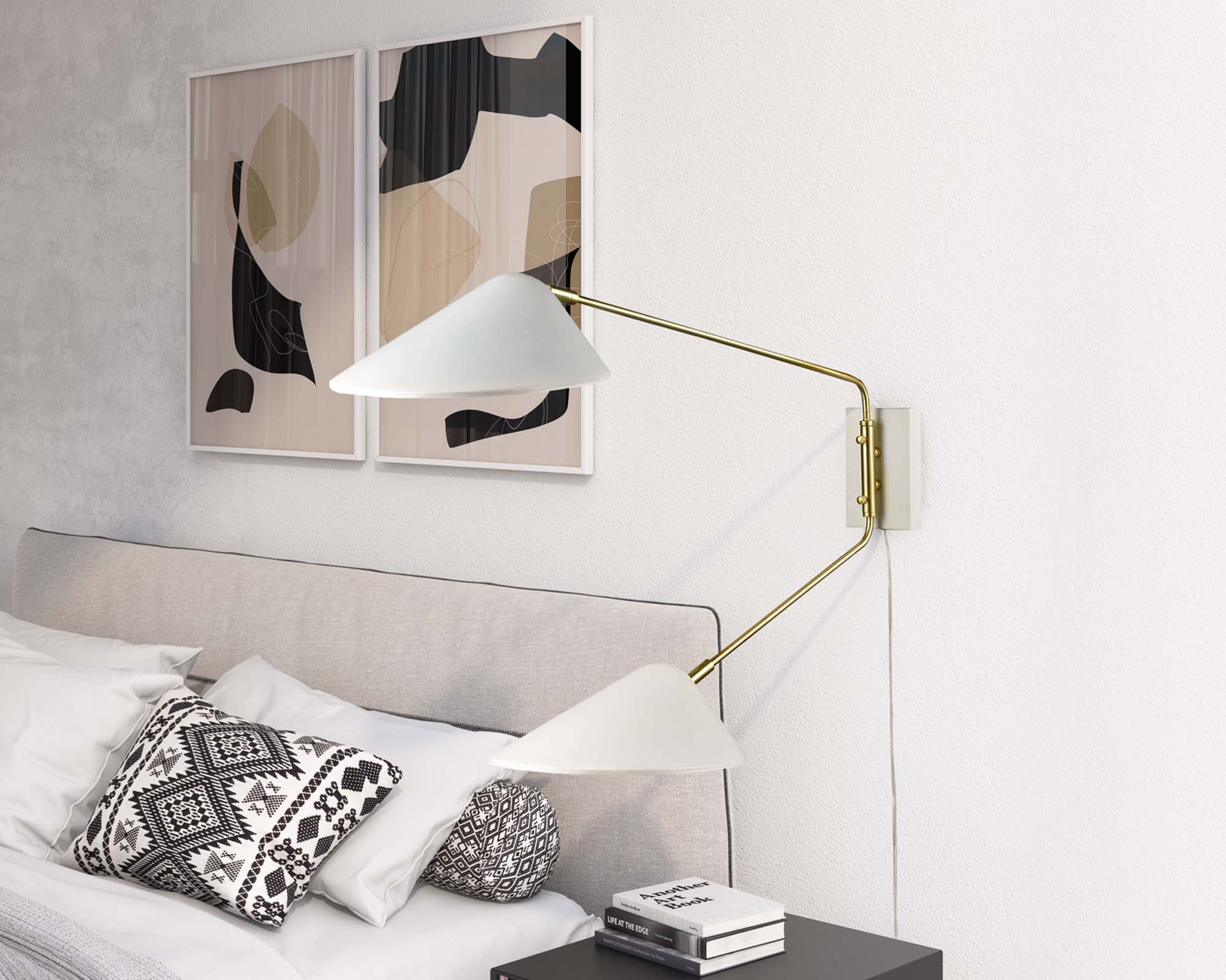 Journey 2-Light Swing Arm Wall Sconce by Modway