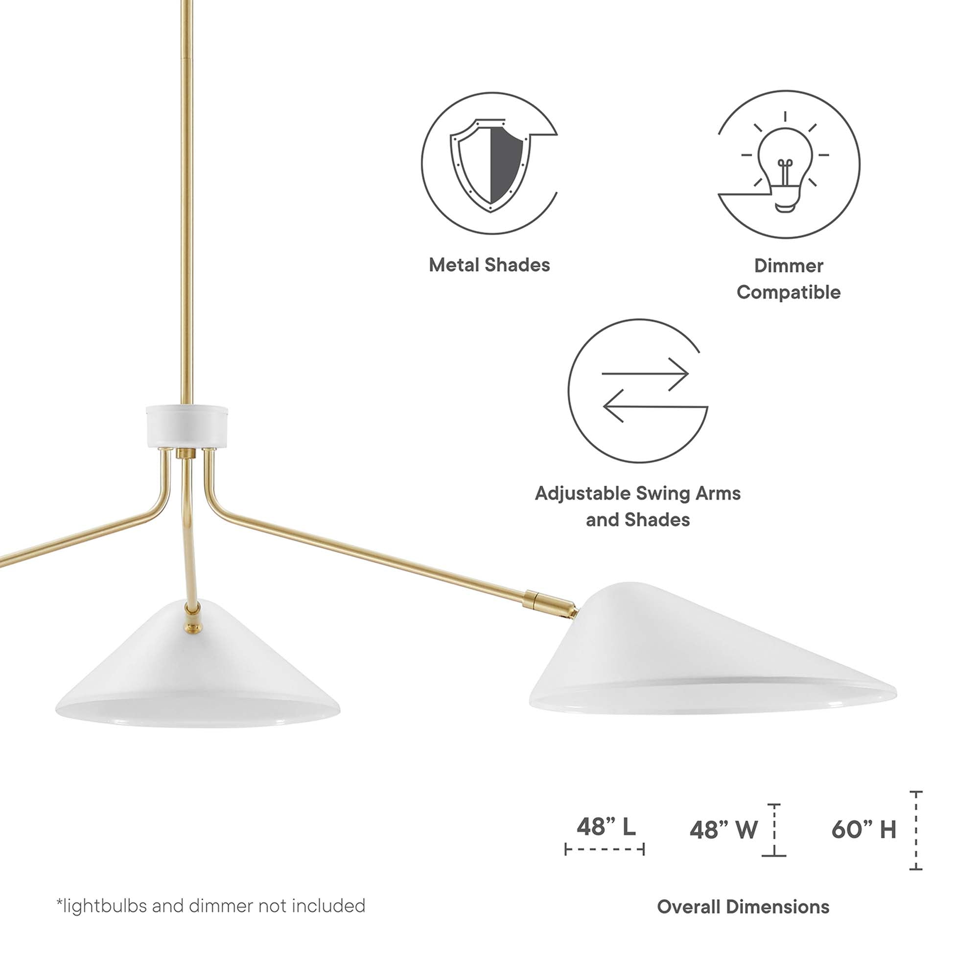 Journey 3-Light 14" Arm Pendant by Modway