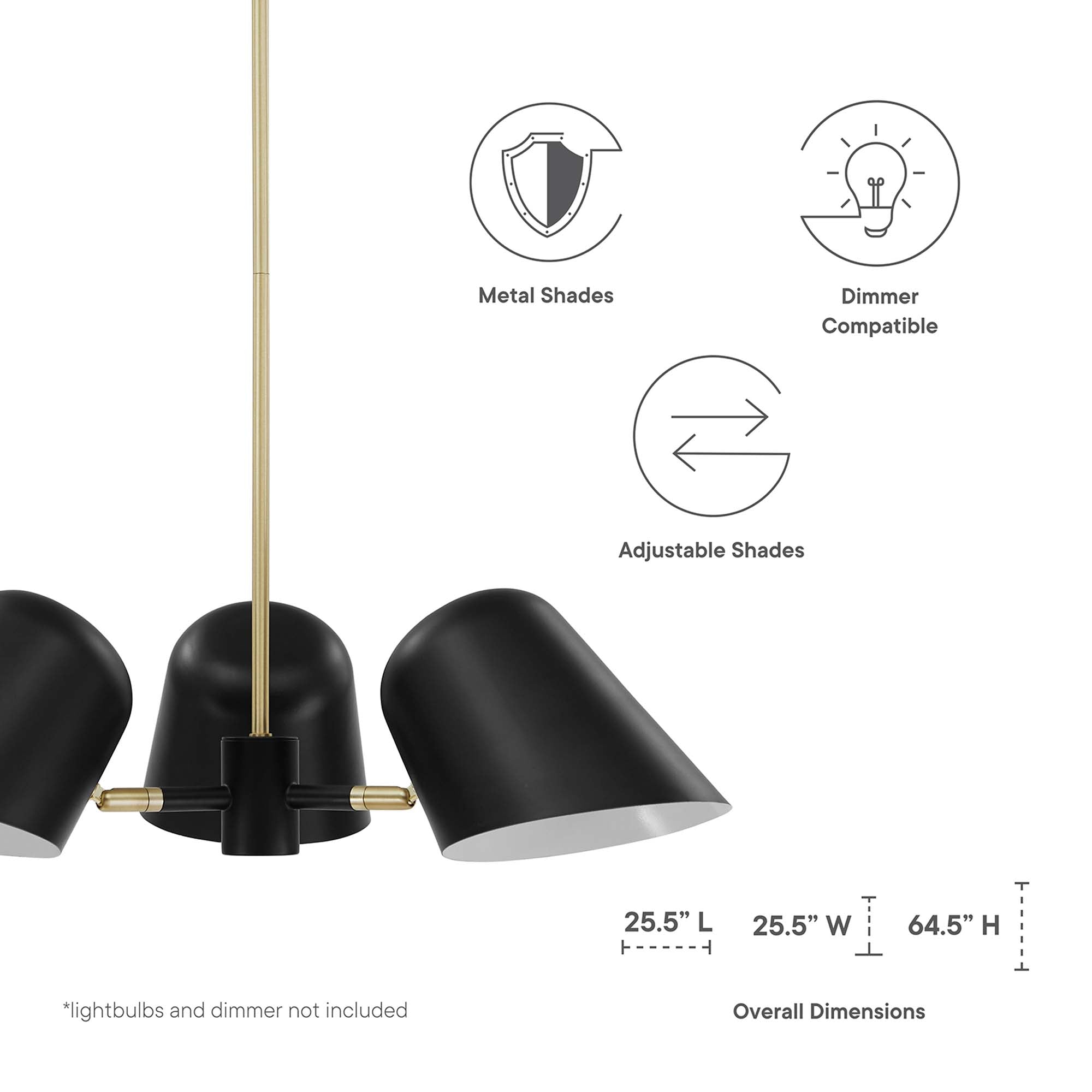 Briana 3-Light Pendant Light by Modway