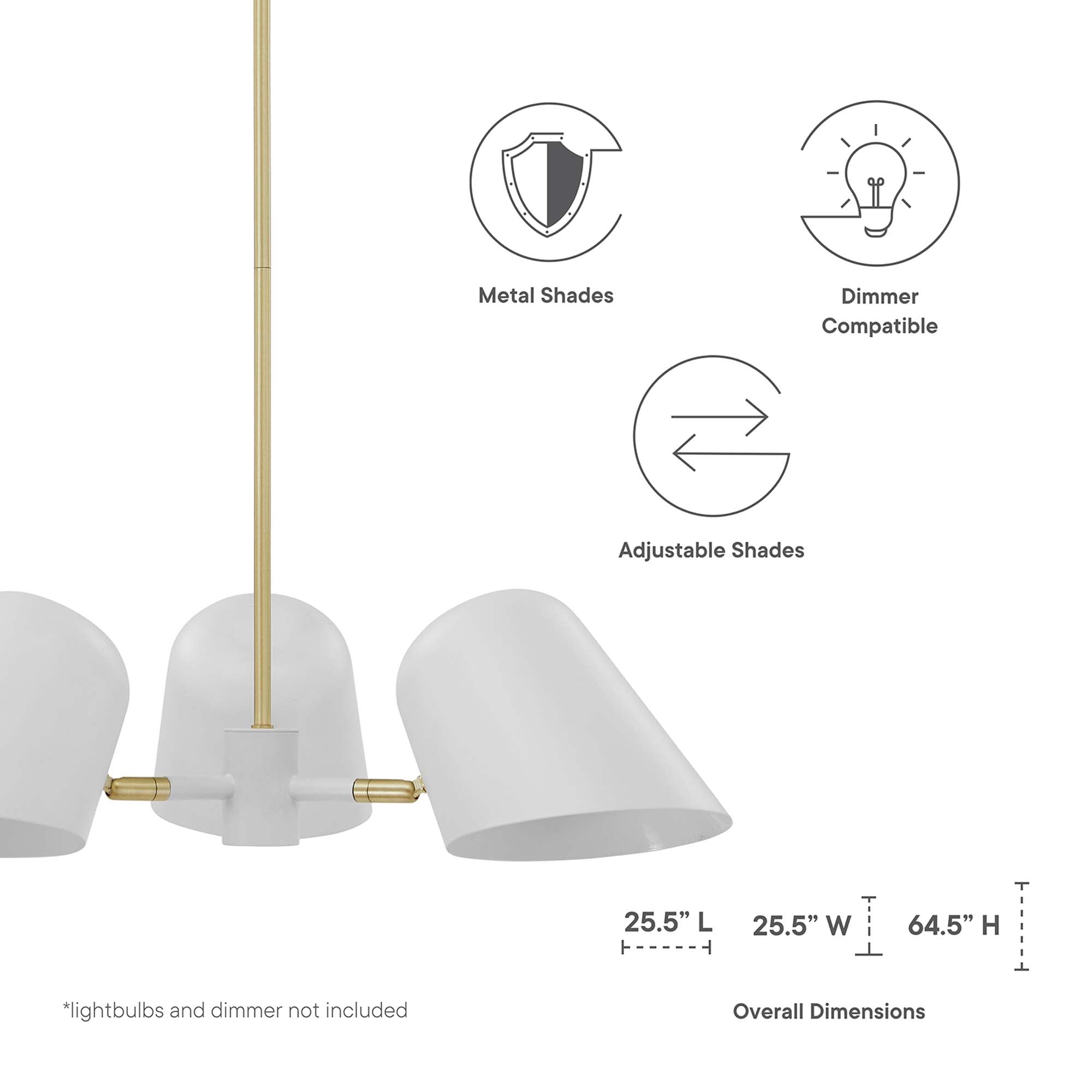 Briana 3-Light Pendant Light by Modway