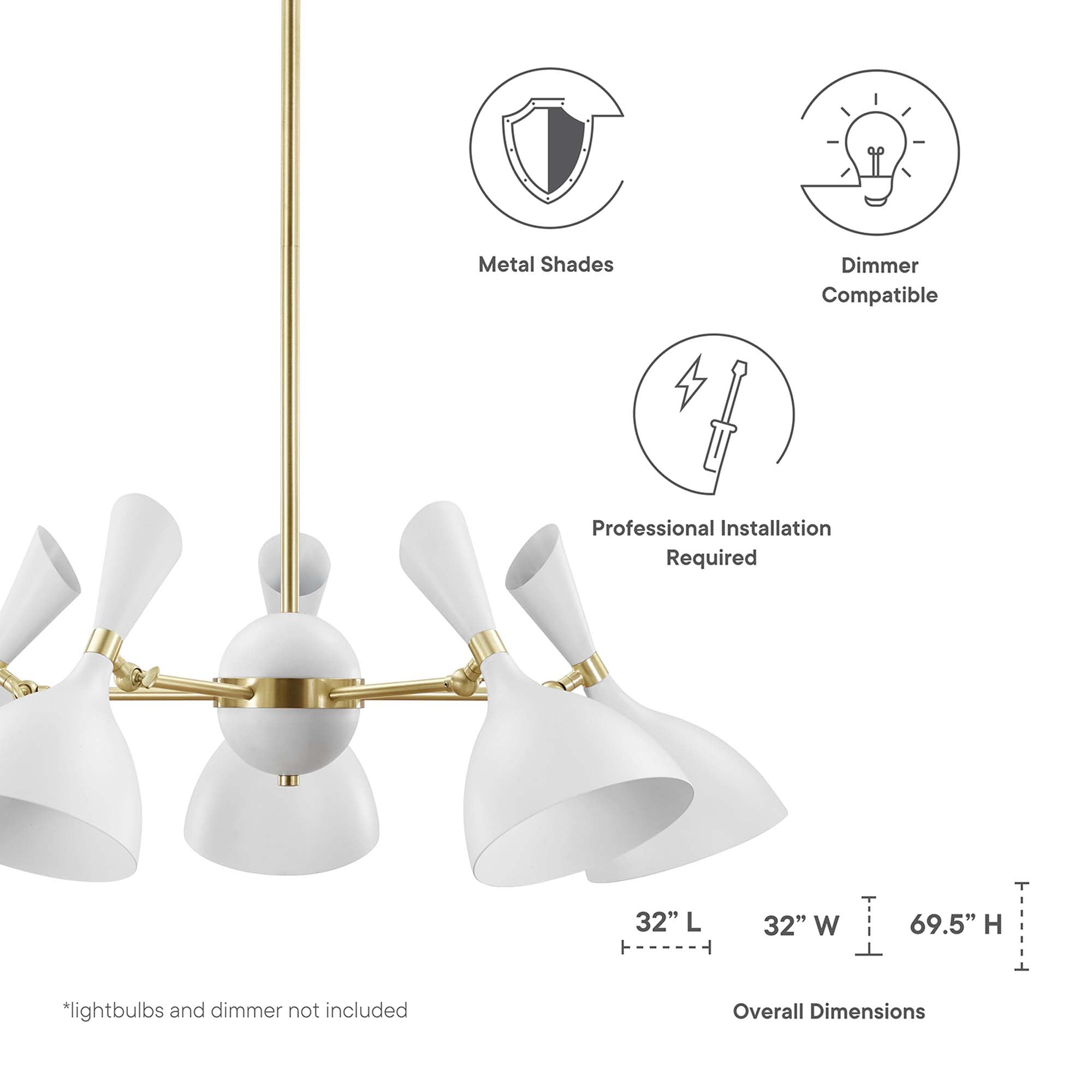 Declare 5-Light 6" Arm Pendant by Modway