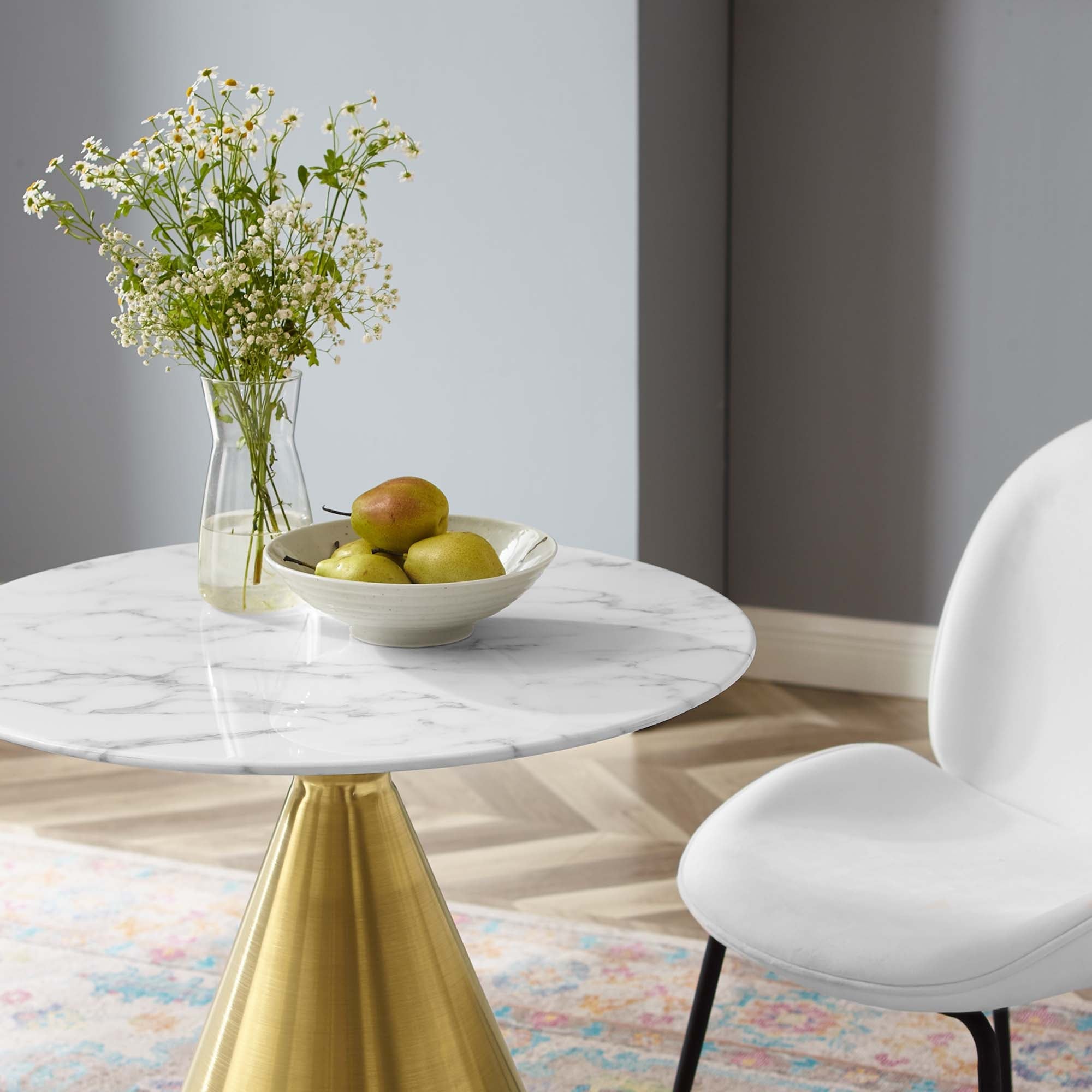 Tupelo 28" Artificial Marble Dining Table by Modway