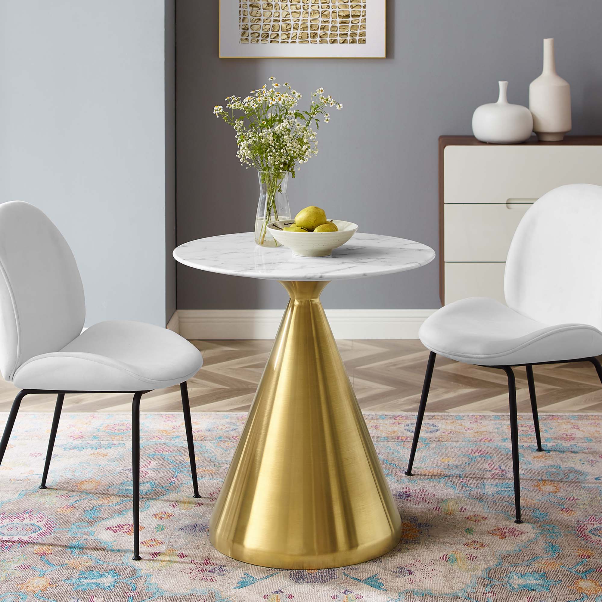 Tupelo 28" Artificial Marble Dining Table by Modway