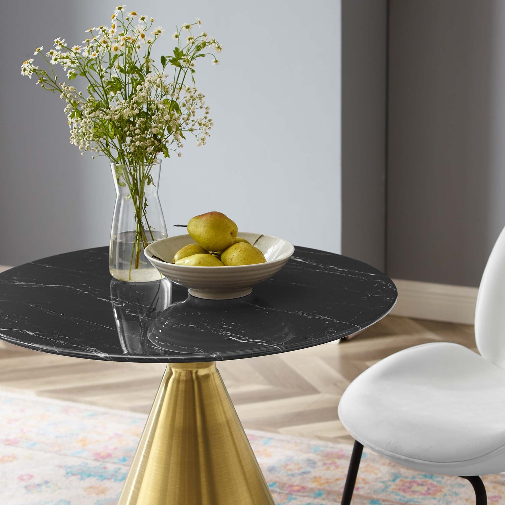 Tupelo 28" Artificial Marble Dining Table by Modway