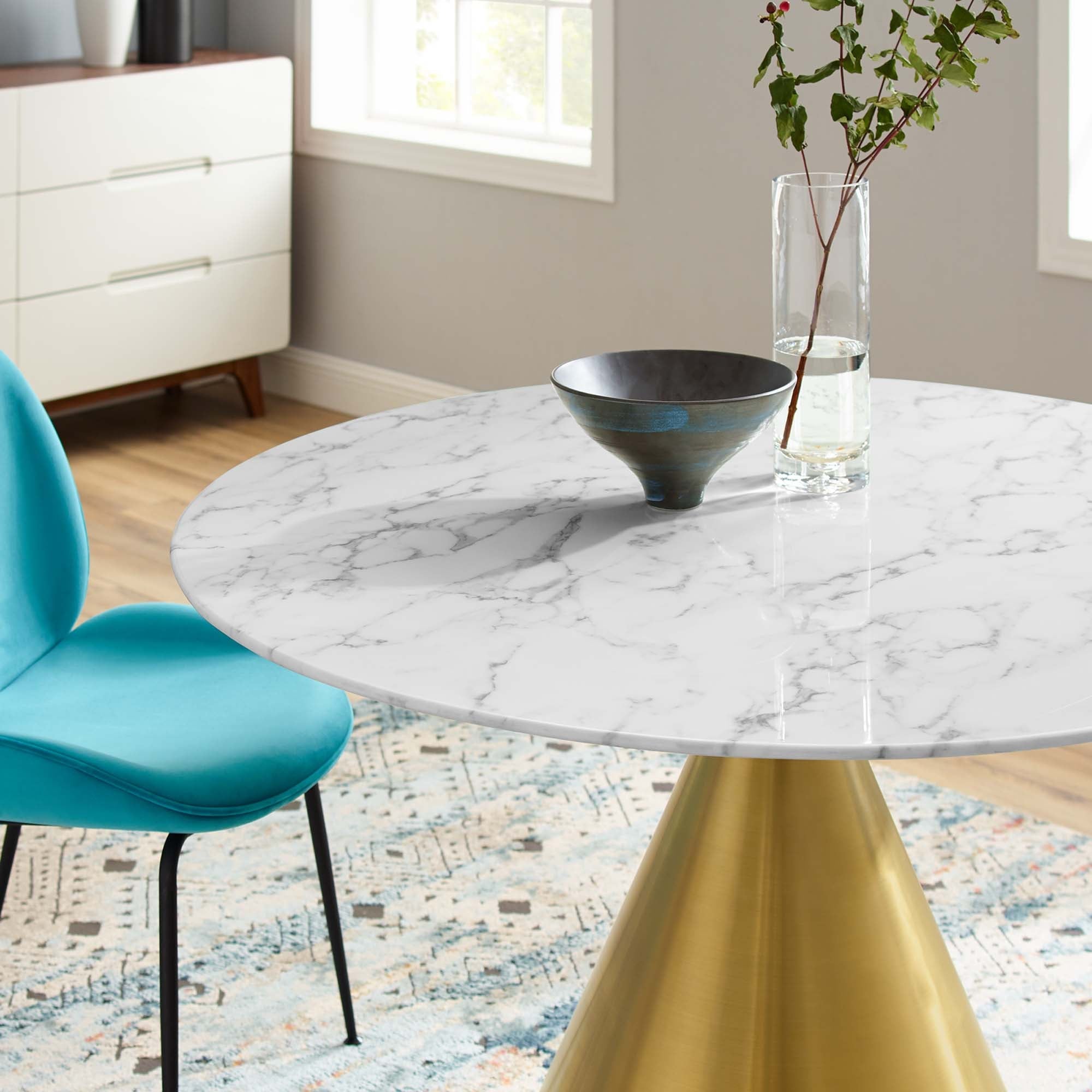 Tupelo 47" Artificial Marble Dining Table by Modway