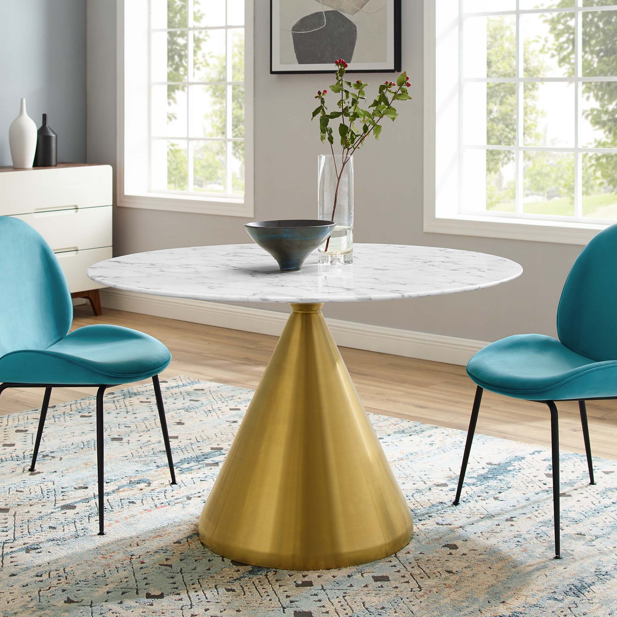 Tupelo 47" Artificial Marble Dining Table by Modway