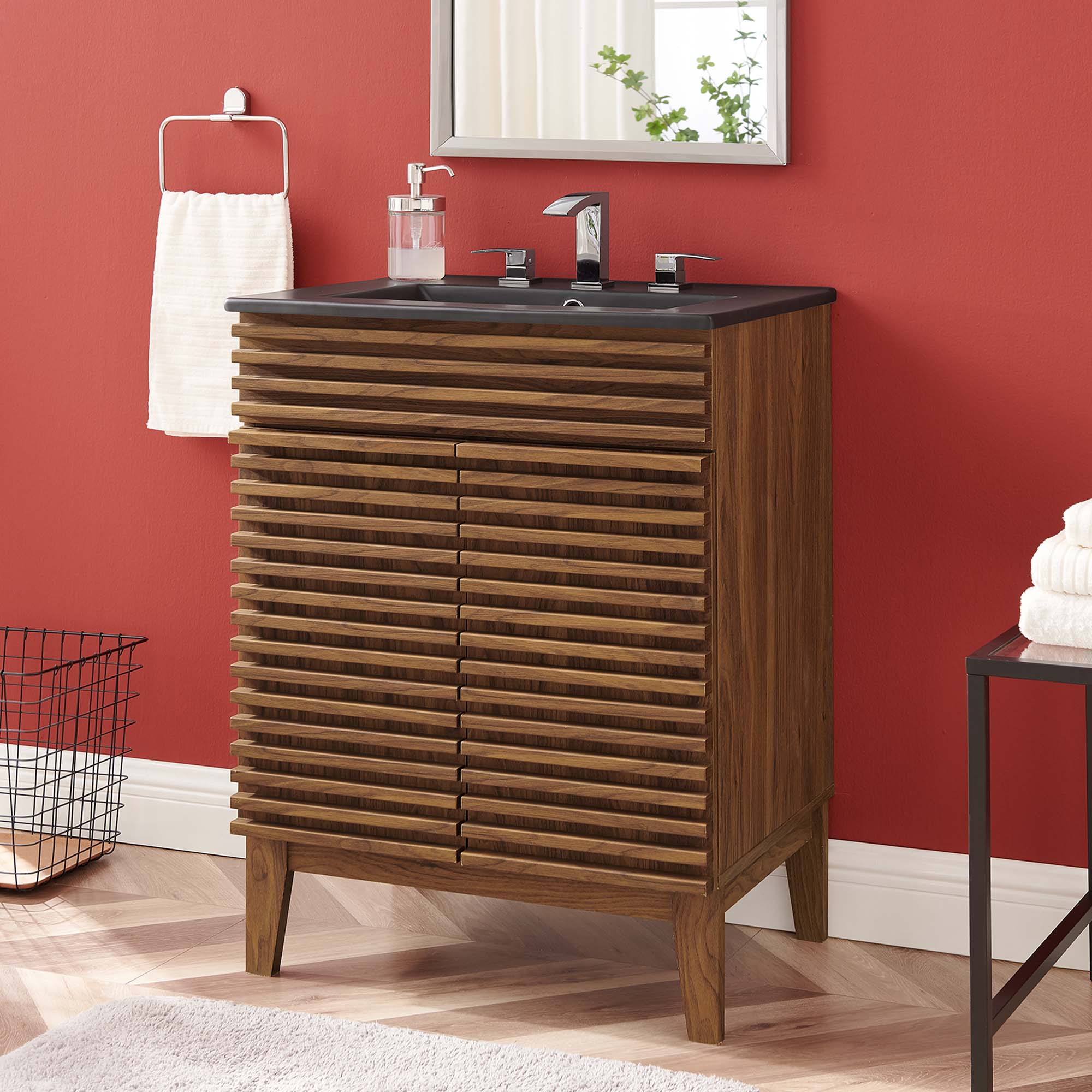 Render Bathroom Vanity with Black Basin Included by Modway