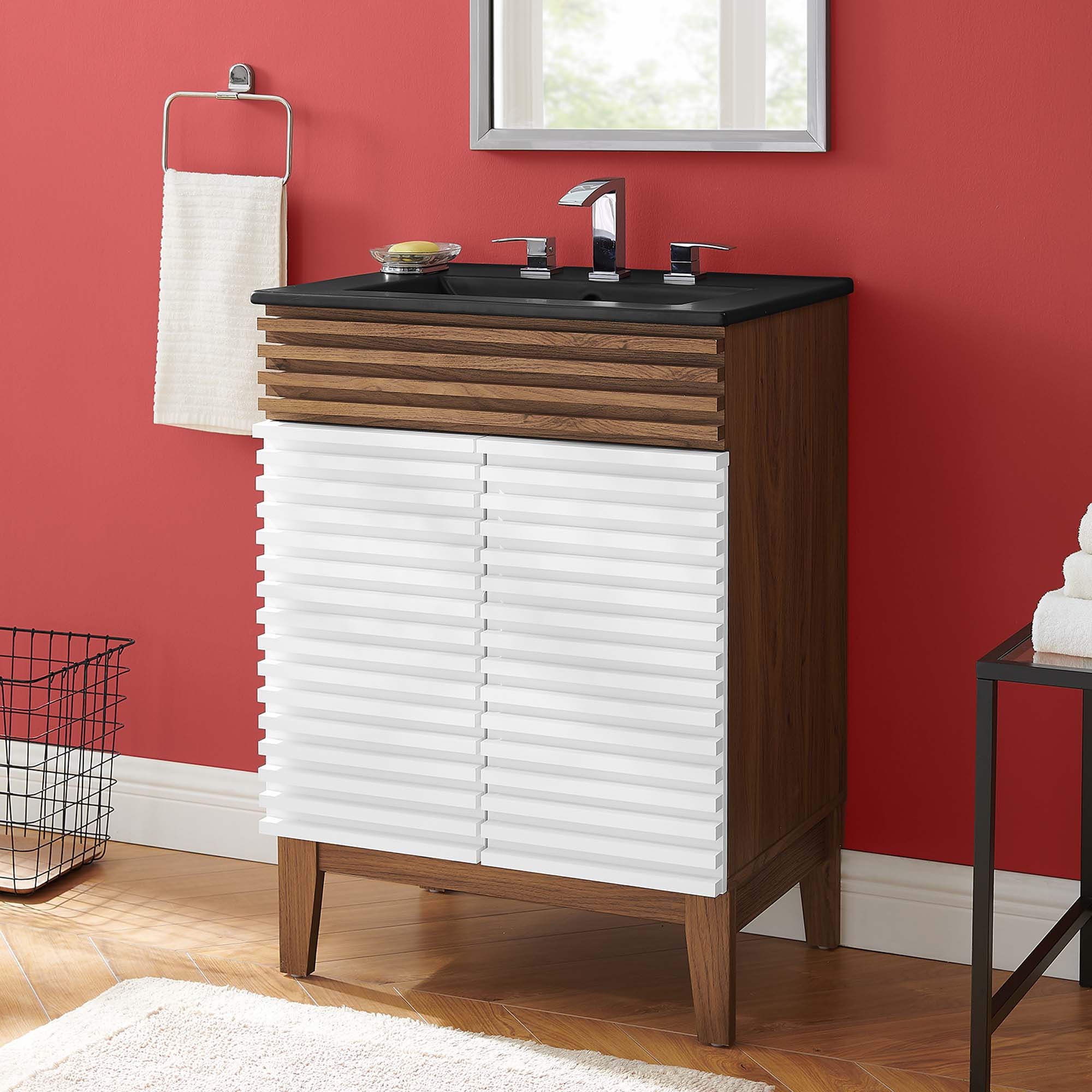 Render Bathroom Vanity with Black Basin Included by Modway