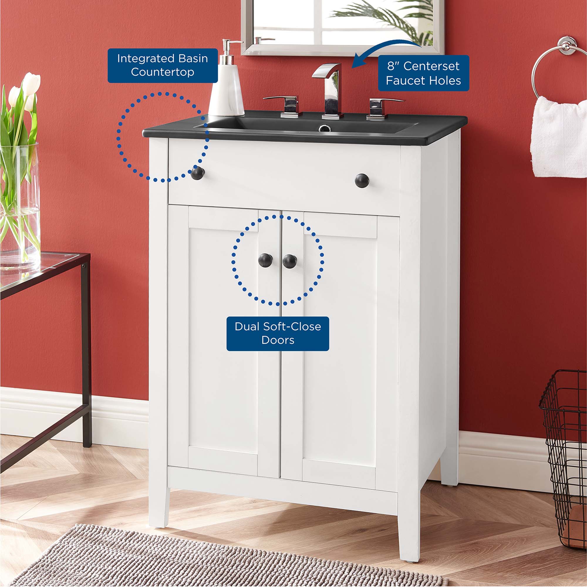 Nantucket Bathroom Vanity Basin Included by Modway